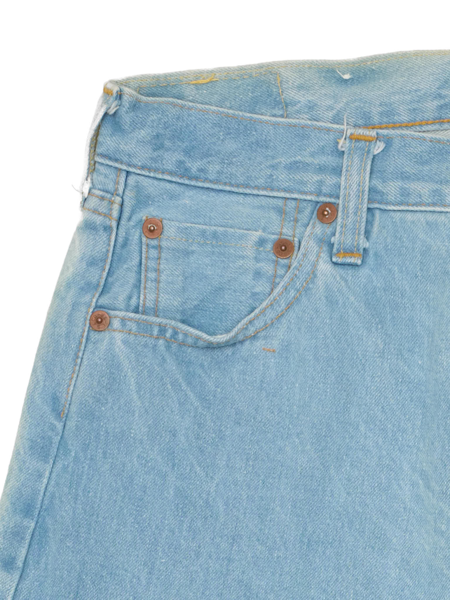 Vintage 1998 LEVI'S 501XX Valencia St. Light Blue Cotton Jeans Made in USA LVC `NOS