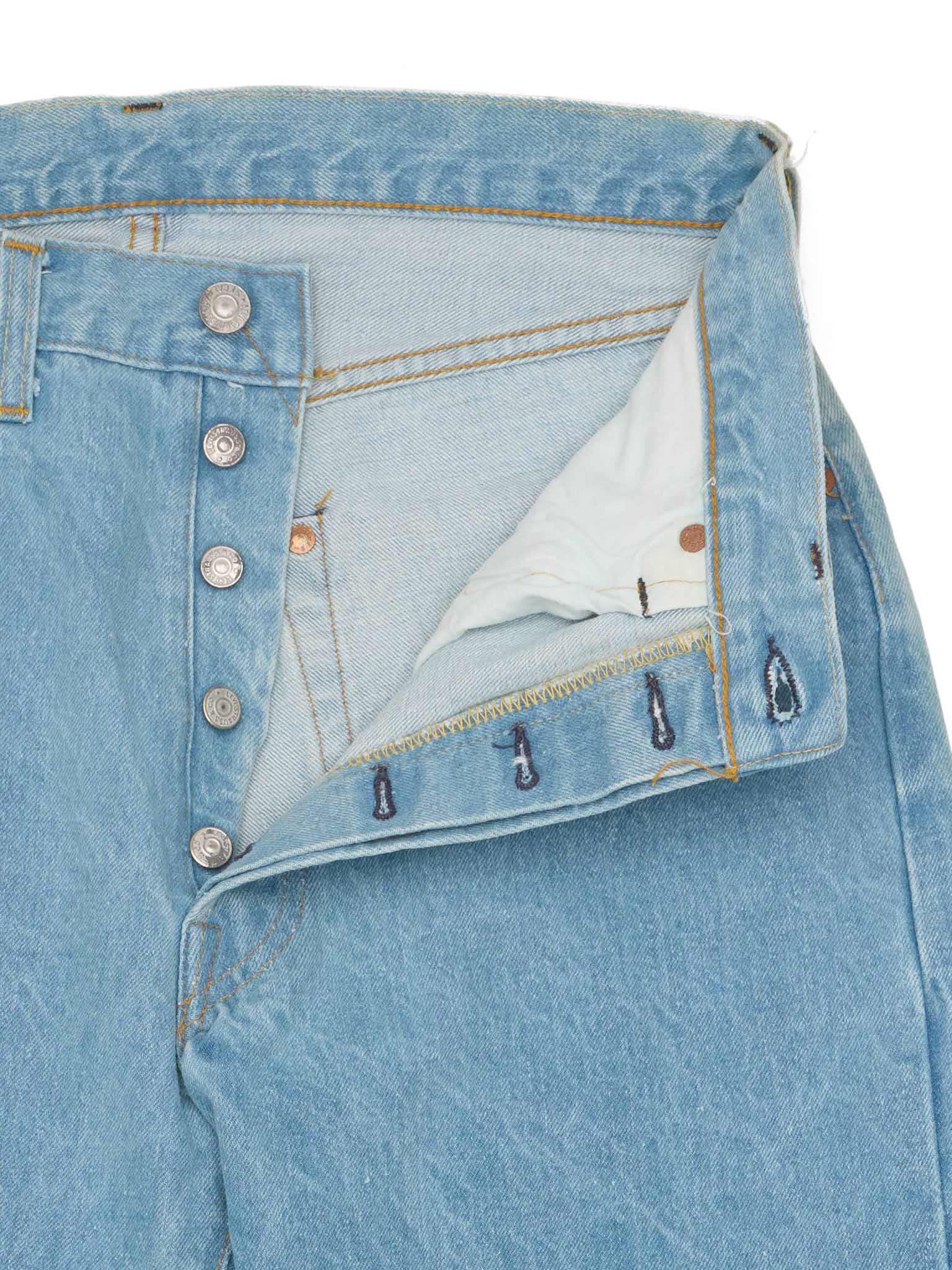 NOS Vintage 1998 LEVI'S 501 Valencia St. Light Blue Cotton Jeans Made in USA LVC