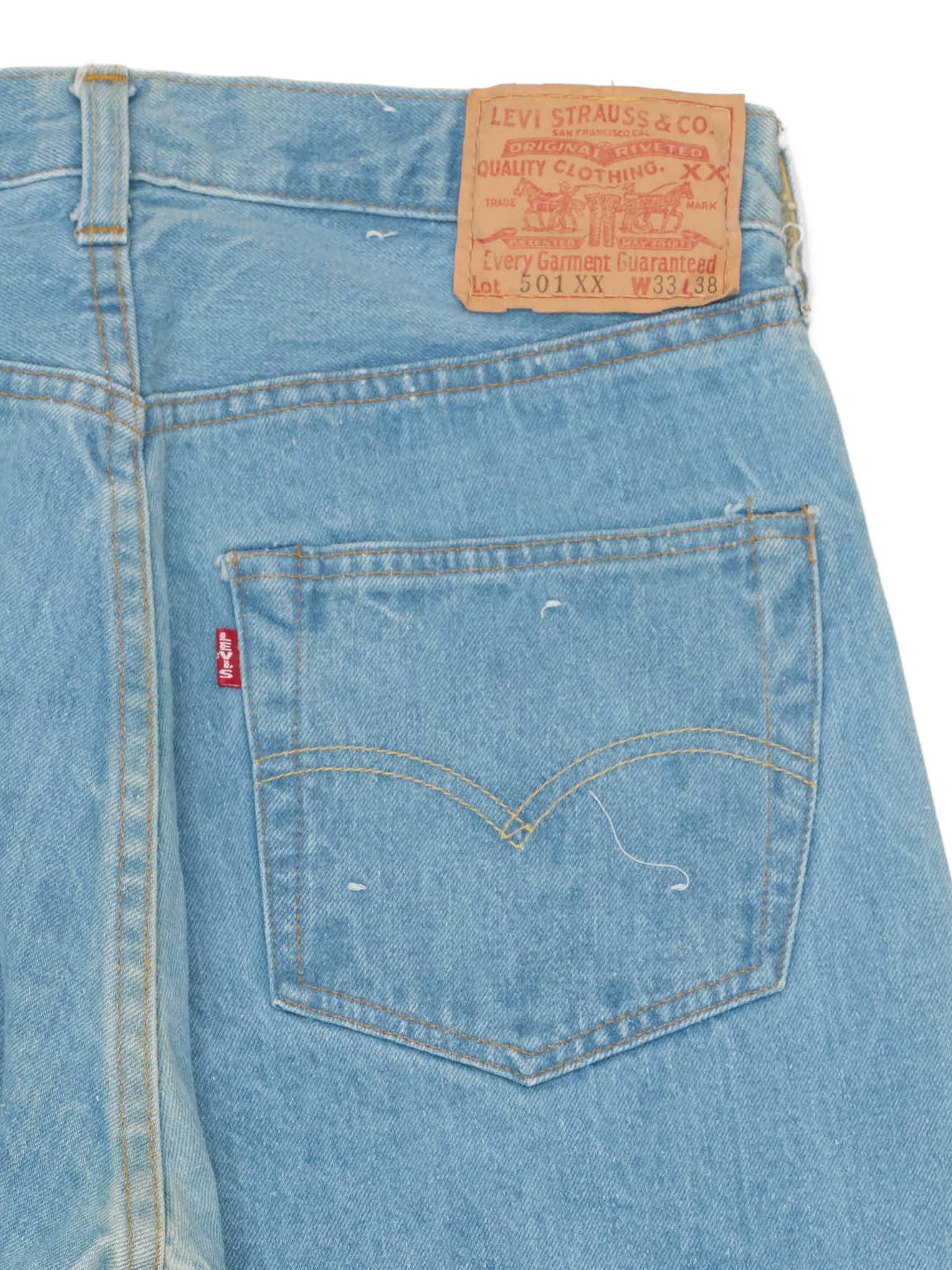 NOS Vintage 1998 LEVI'S 501 Valencia St. Light Blue Cotton Jeans Made in USA LVC