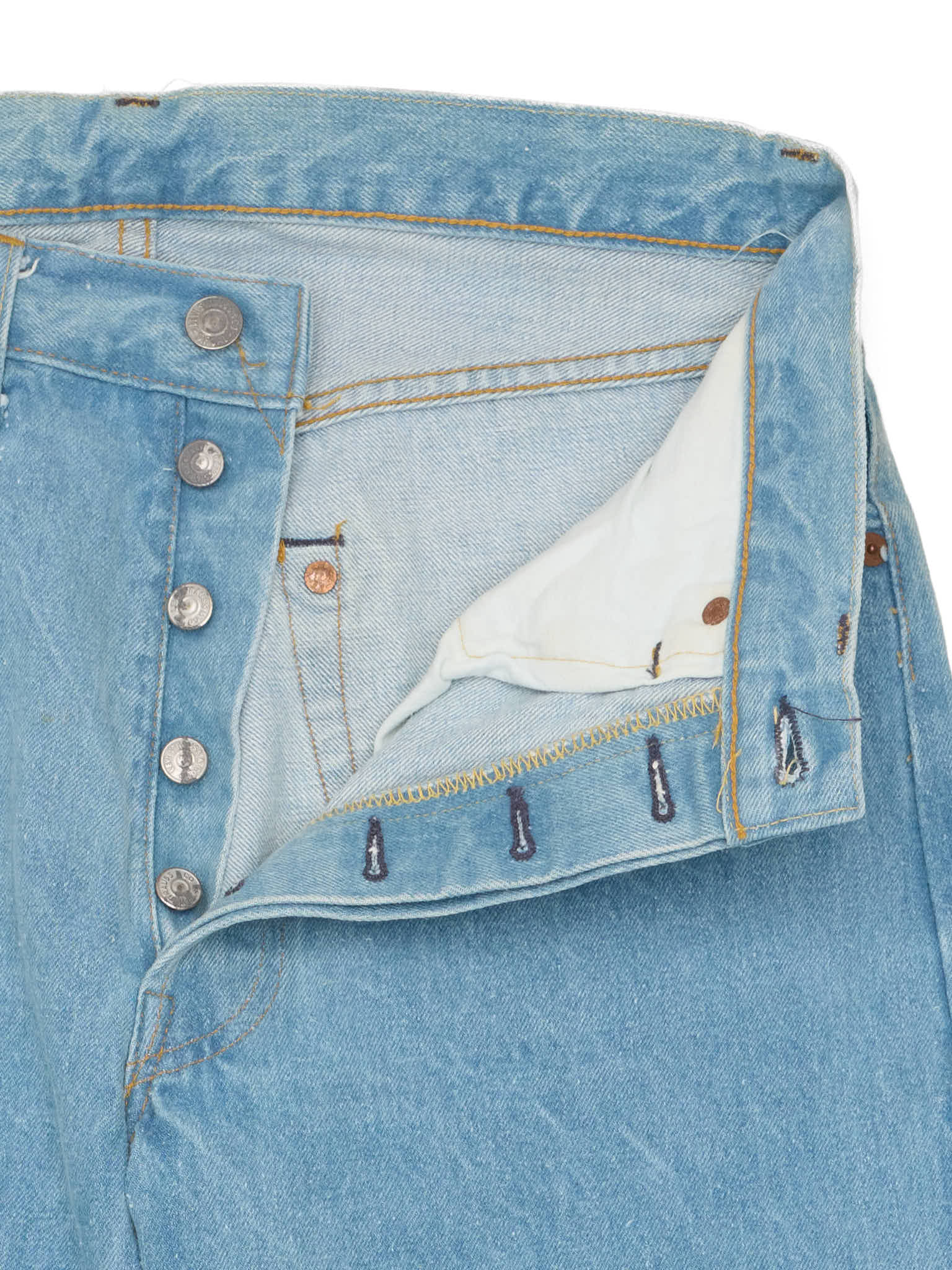 Vintage LEVI'S 501 XX Valencia St. Light Blue Cotton Jeans Made in USA LVC 1998 NOS