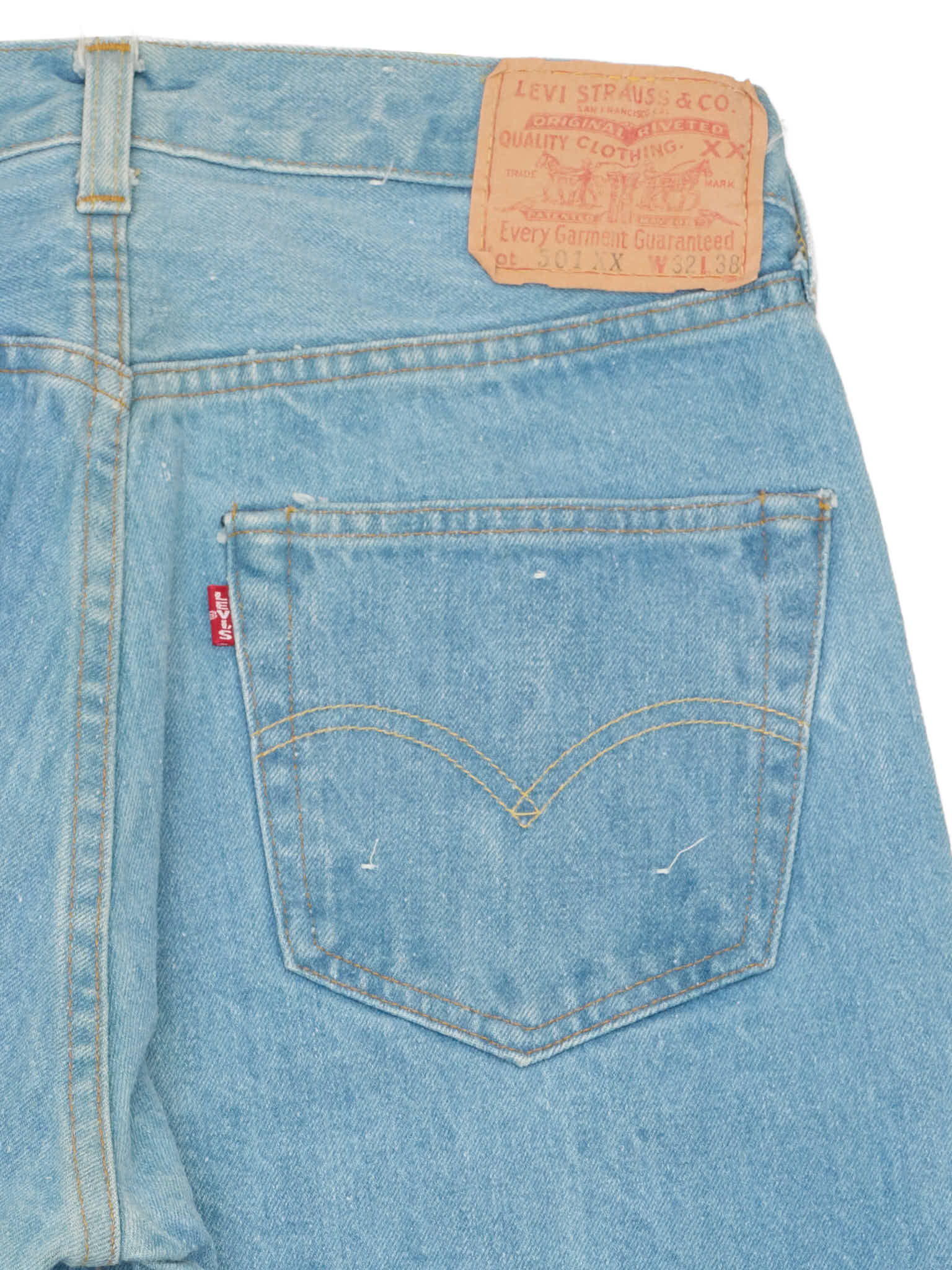 Vintage LEVI'S 501 XX Valencia St. Light Blue Cotton Jeans Made in USA LVC 1998 NOS
