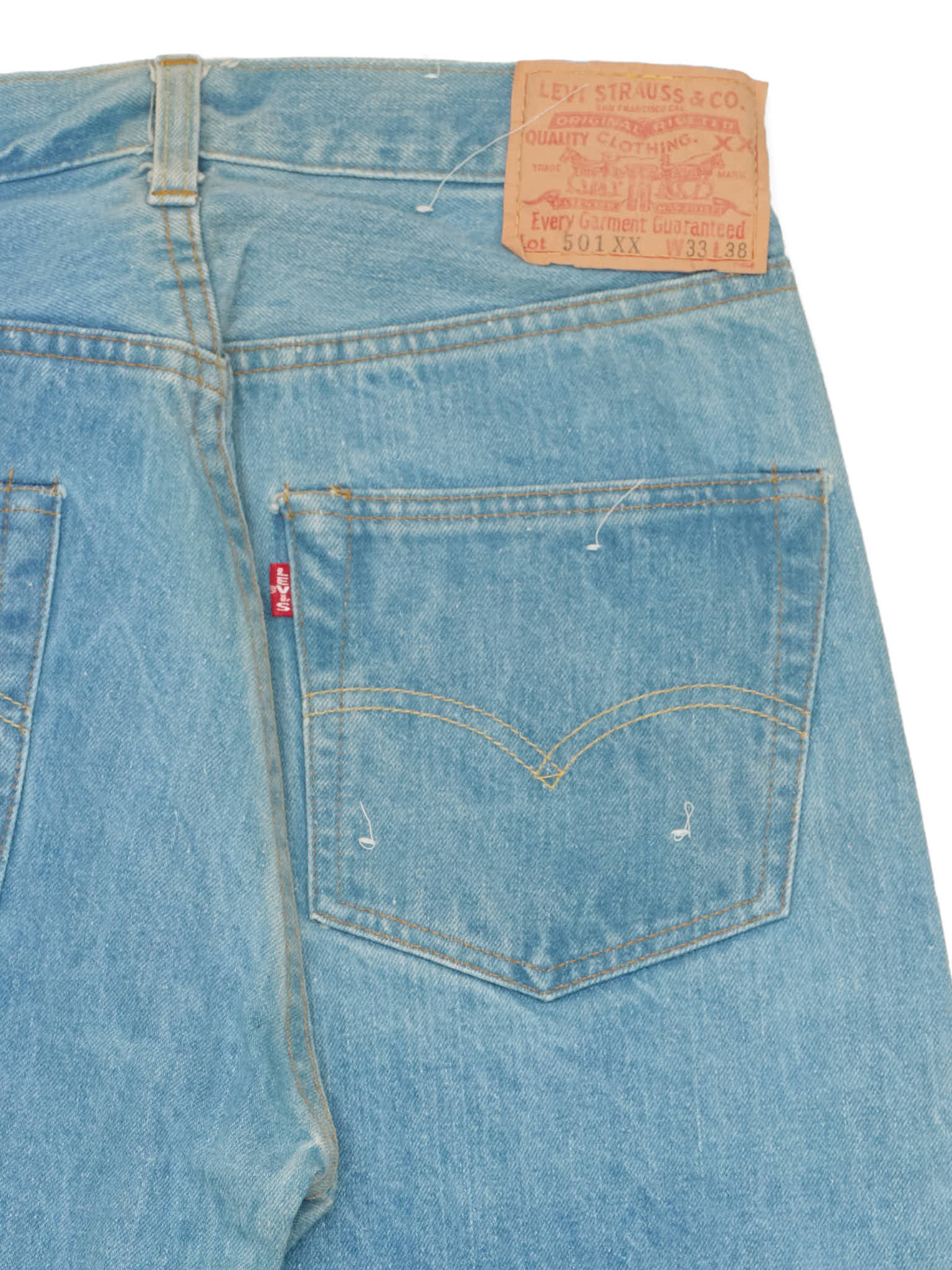 Vintage 1998 LEVI'S 501 Valencia St. Light Blue Cotton Jeans Made in USA LVC NOS