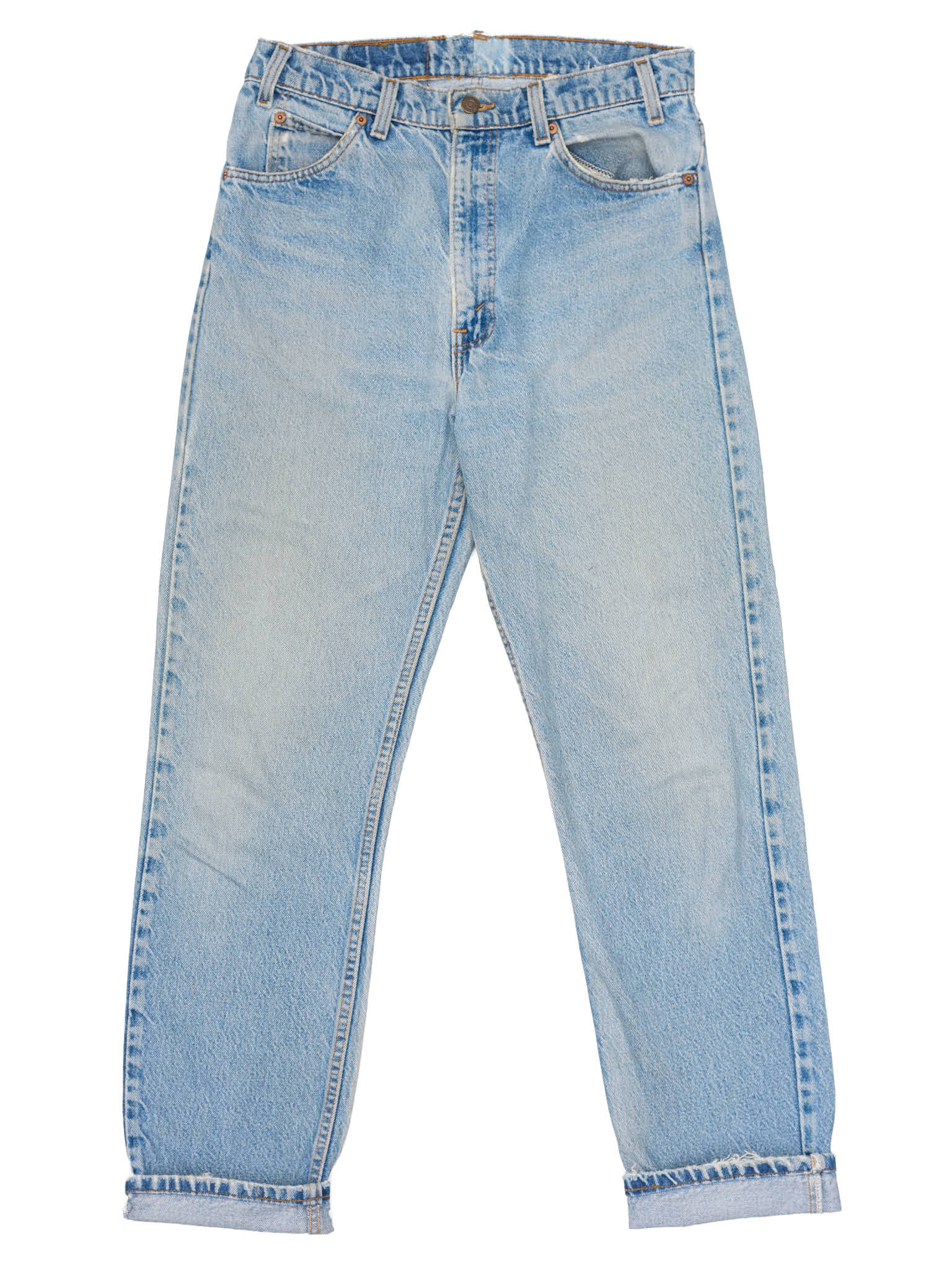 Vintage LEVI'S 505 Orange Tab Faded Blue Cotton Jeans Made in USA