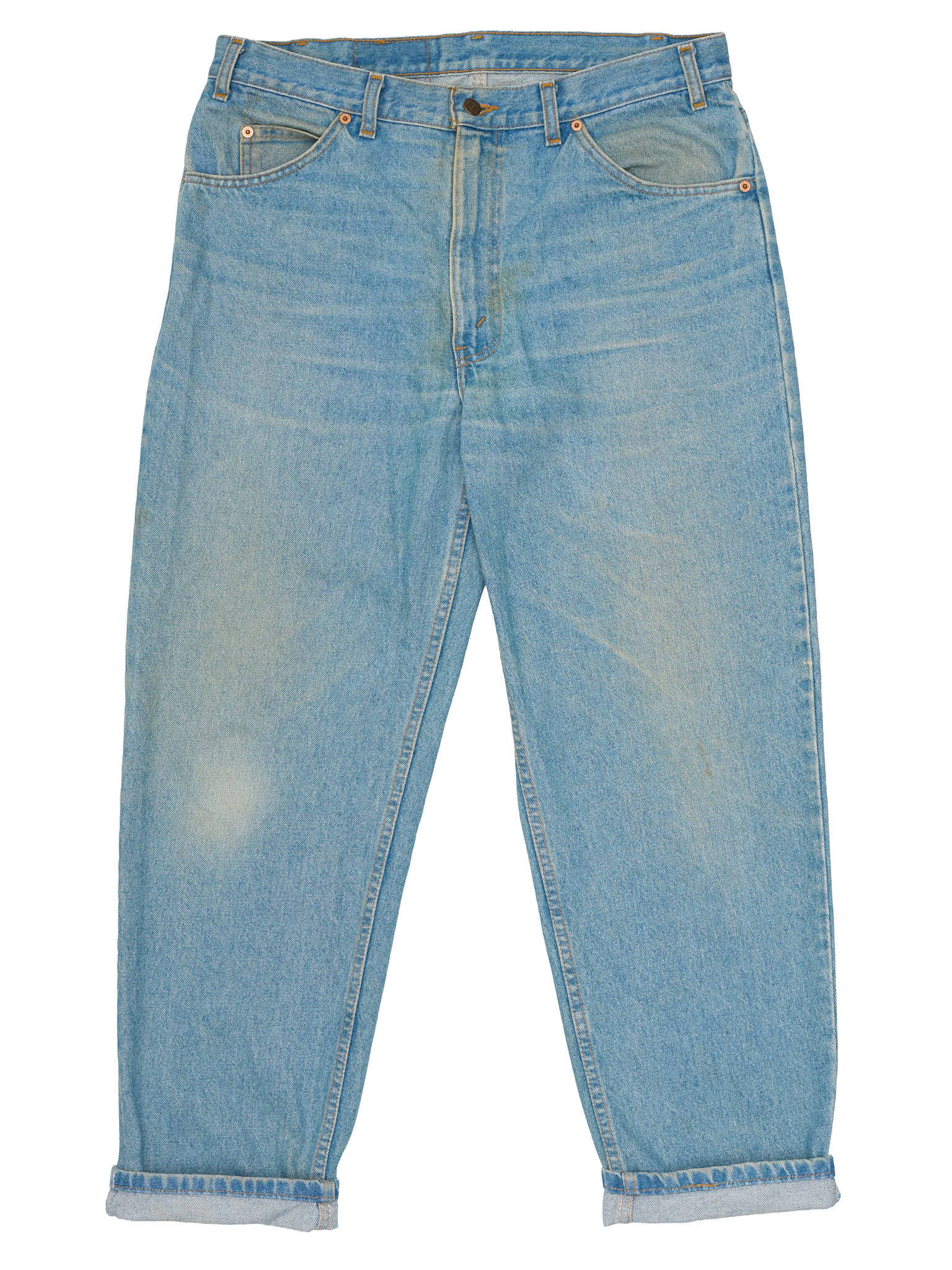 Vintage LEVI'S 505 Straight Fit Orange Tab Light Blue Cotton Jeans CANADA