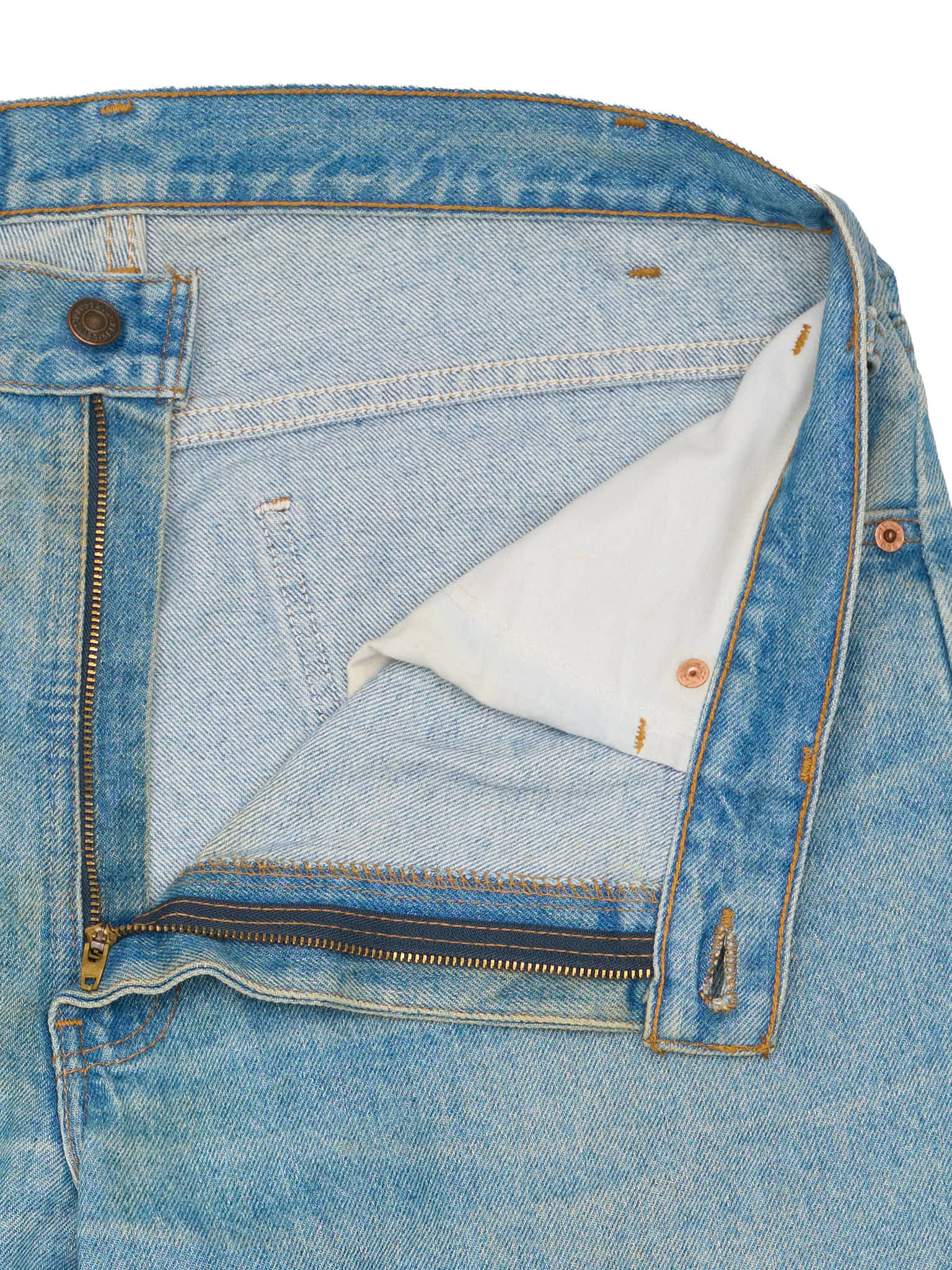 Vintage LEVI'S 505 Straight Fit Orange Tab Light Blue Cotton Jeans CANADA