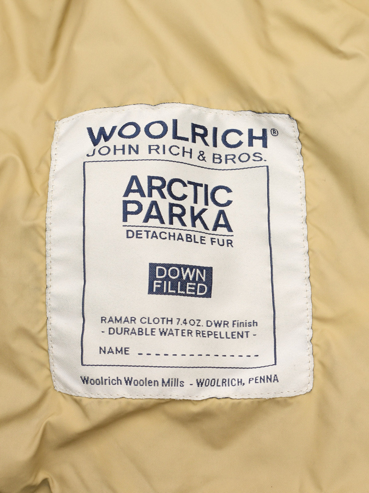 WOOLRICH Black Artic Parka Down Jacket USA Made