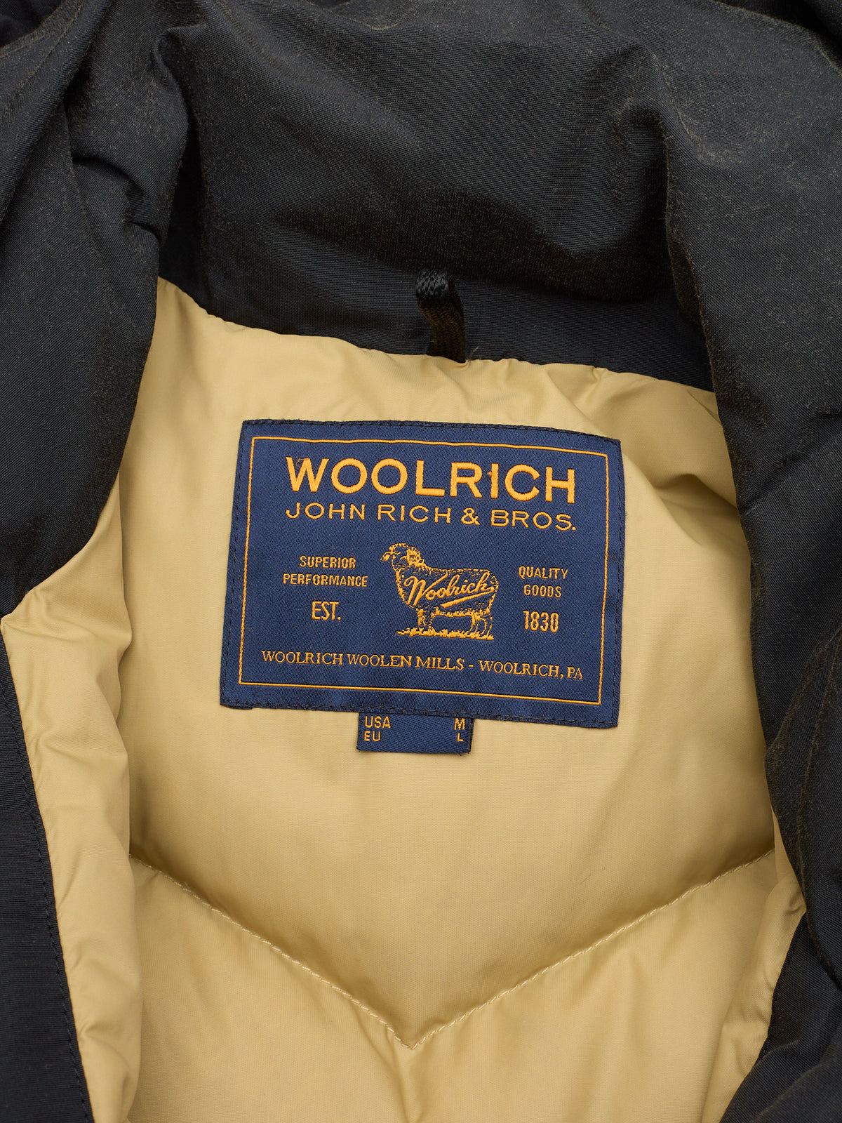 WOOLRICH Black Artic Parka Down Jacket USA Made