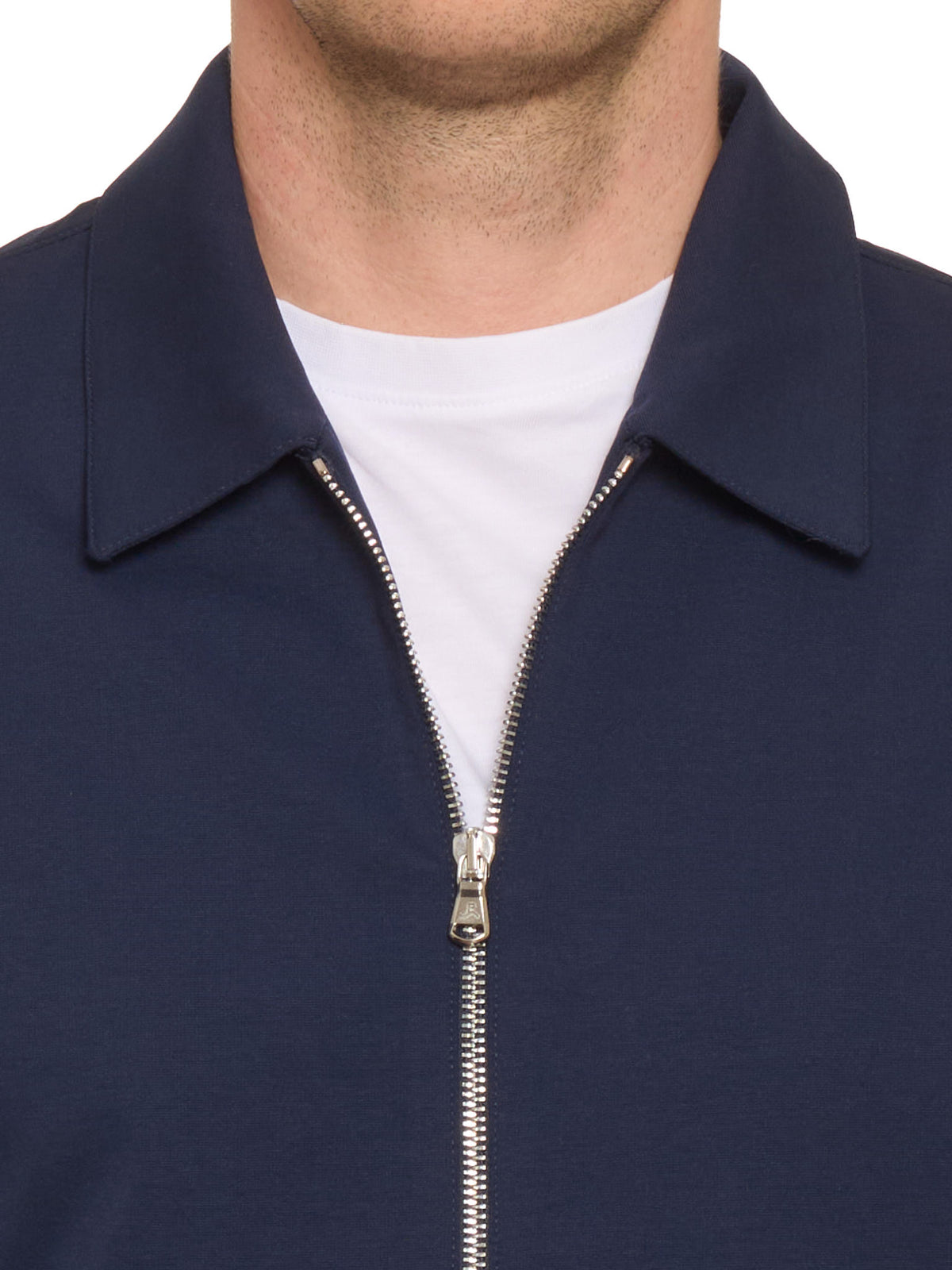 PIETRA SALATA Napoli "Niky" Blue Cotton Stretch Harrington Jacket NEW
