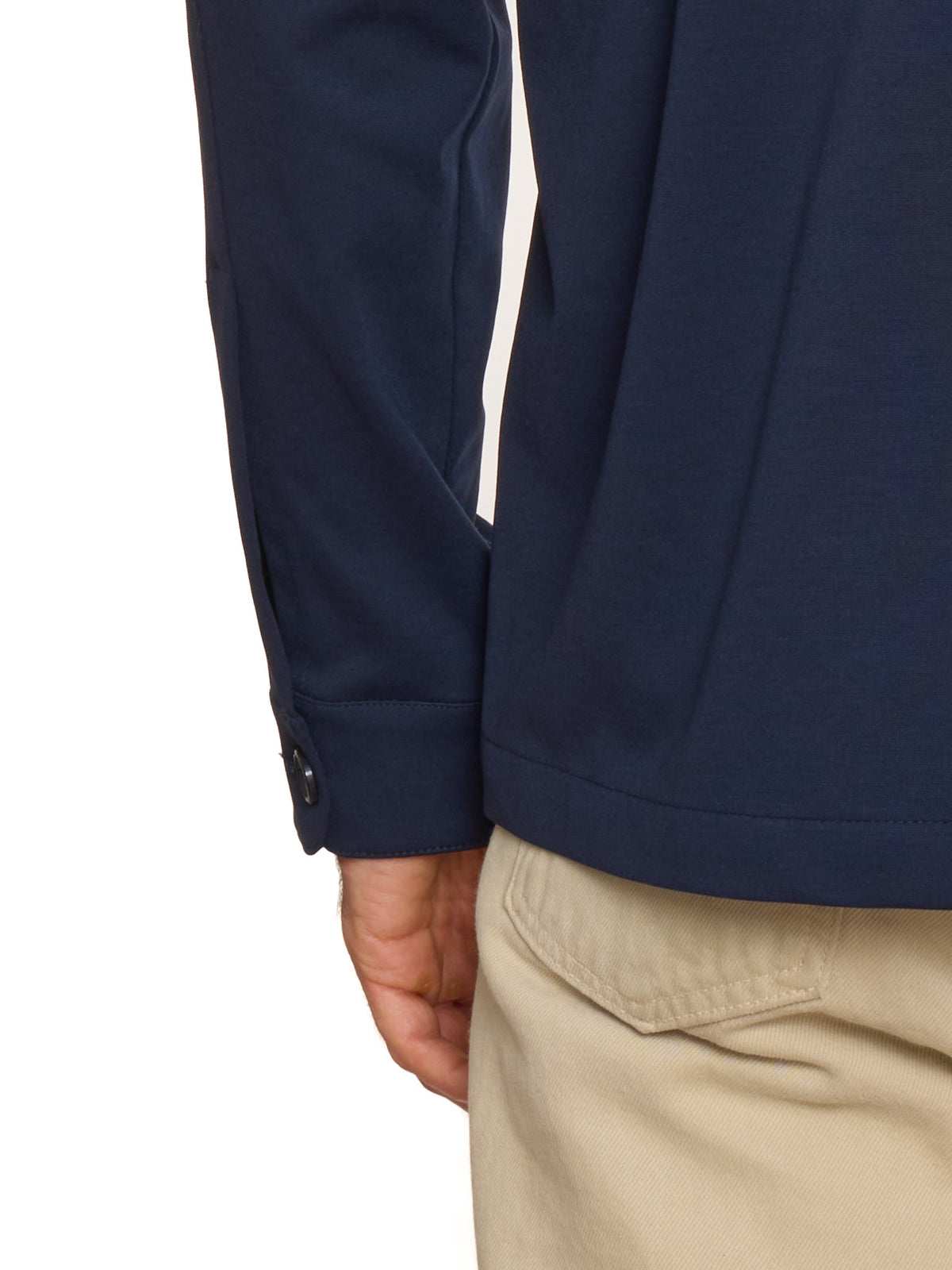 PIETRA SALATA Napoli "Niky" Blue Cotton Stretch Harrington Jacket NEW