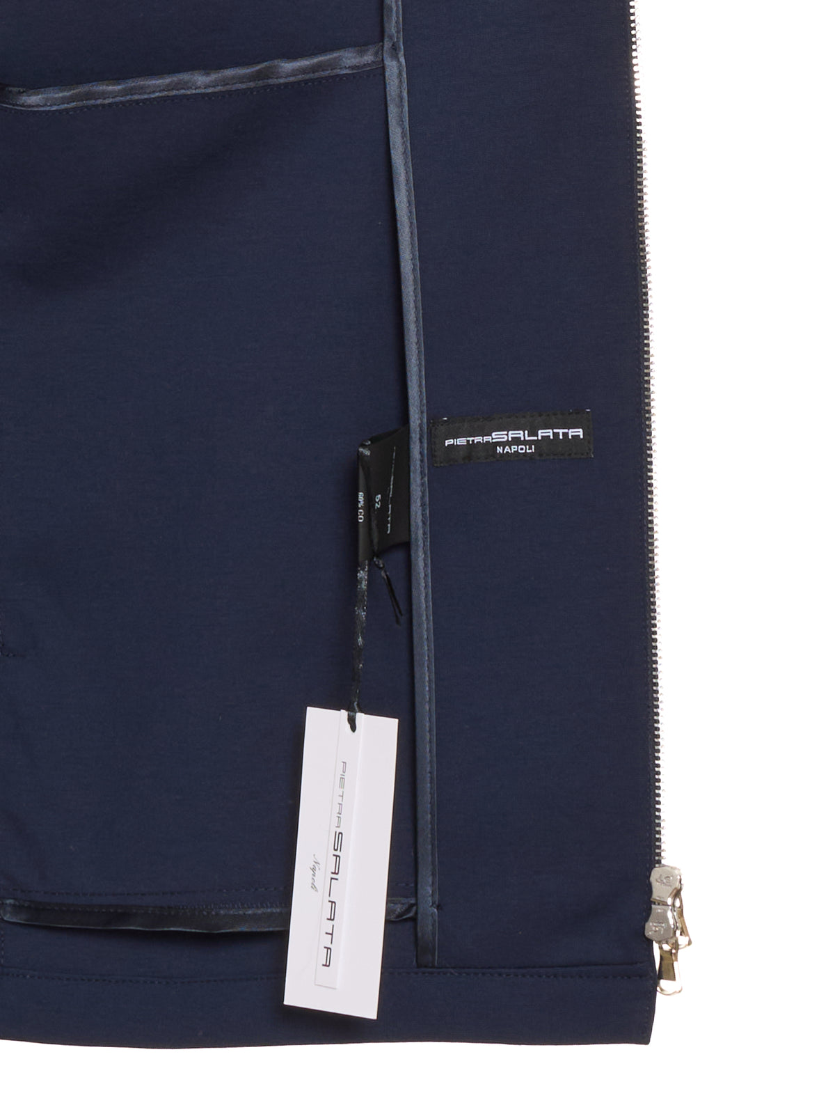 PIETRA SALATA Napoli "Niky" Blue Cotton Stretch Harrington Jacket NEW