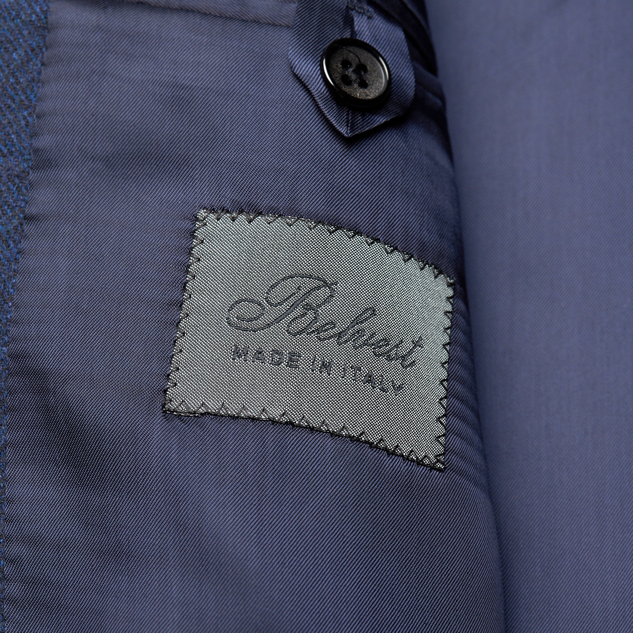 BELVEST Handmade Blue Herringbone Wool Blend Flannel Jacket EU 50 NEW US 40