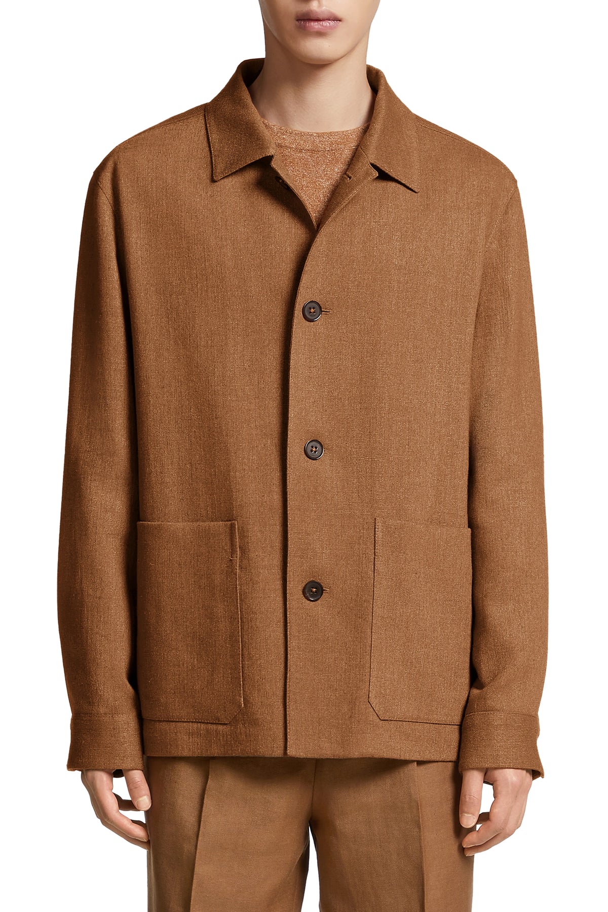 ZEGNA Vicuna Color Silk-Linen-Wool Overshirt Chore Jacket NEW