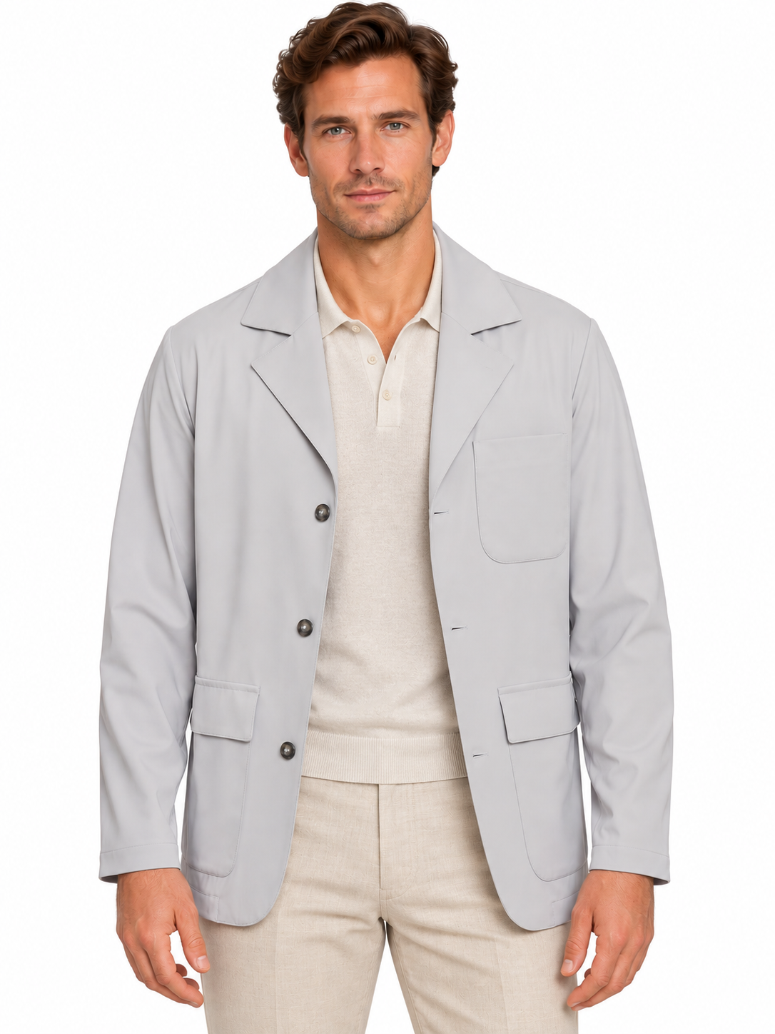 PIETRA SALATA Napoli Gray Lightweight Jacket Stretch NEW