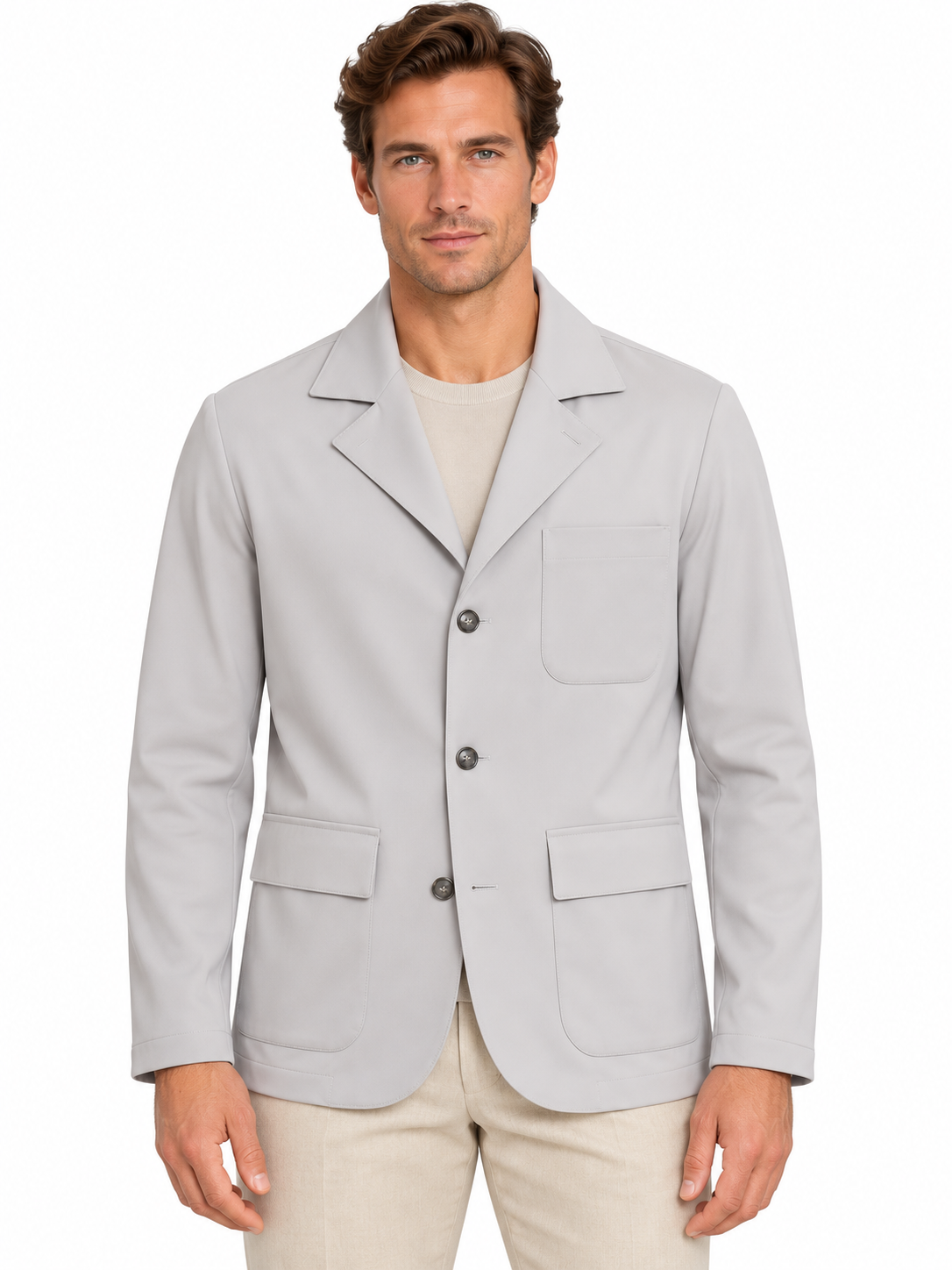 PIETRA SALATA Napoli Gray Lightweight Jacket Stretch NEW