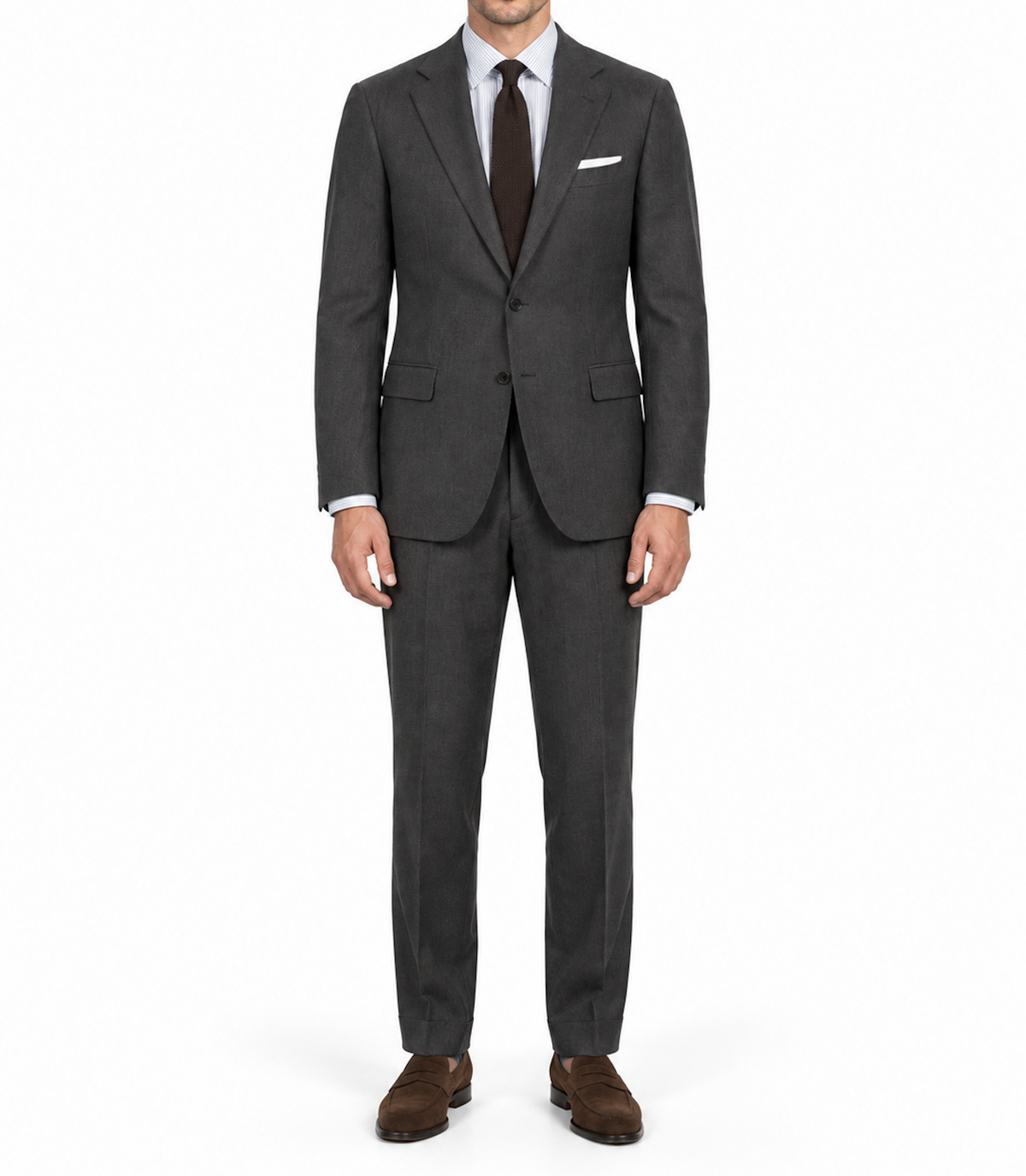 Handmade SARTORIA PARTENOPEA Handmade Gray Cotton Twill Suit