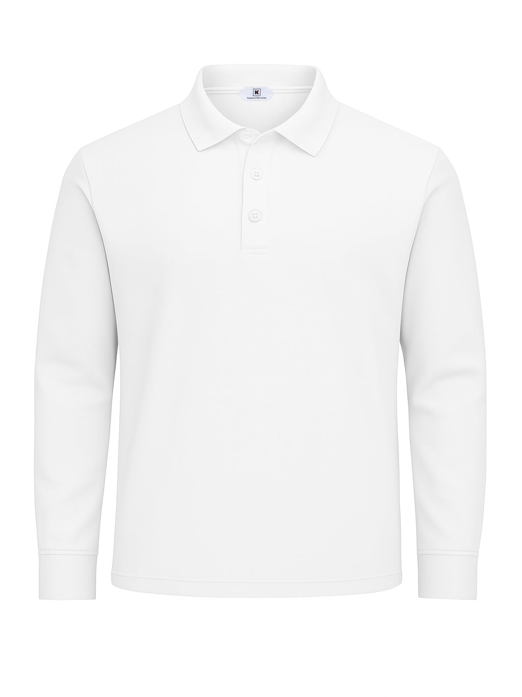 KITON KIRED "Positano" White Exclusive Crepe Cotton Long Sleeve Polo