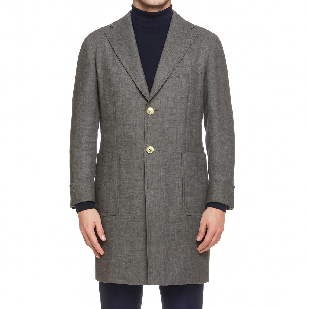 STILE LATINO Napoli Gray Wool Coat EU 50 US 40