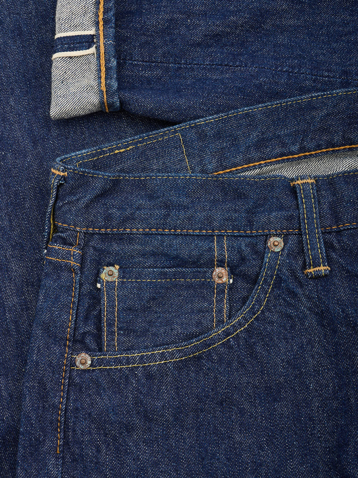 orSlow 107 Blue Denim Cotton Slim Fit Selvedge Jeans 5 / XL