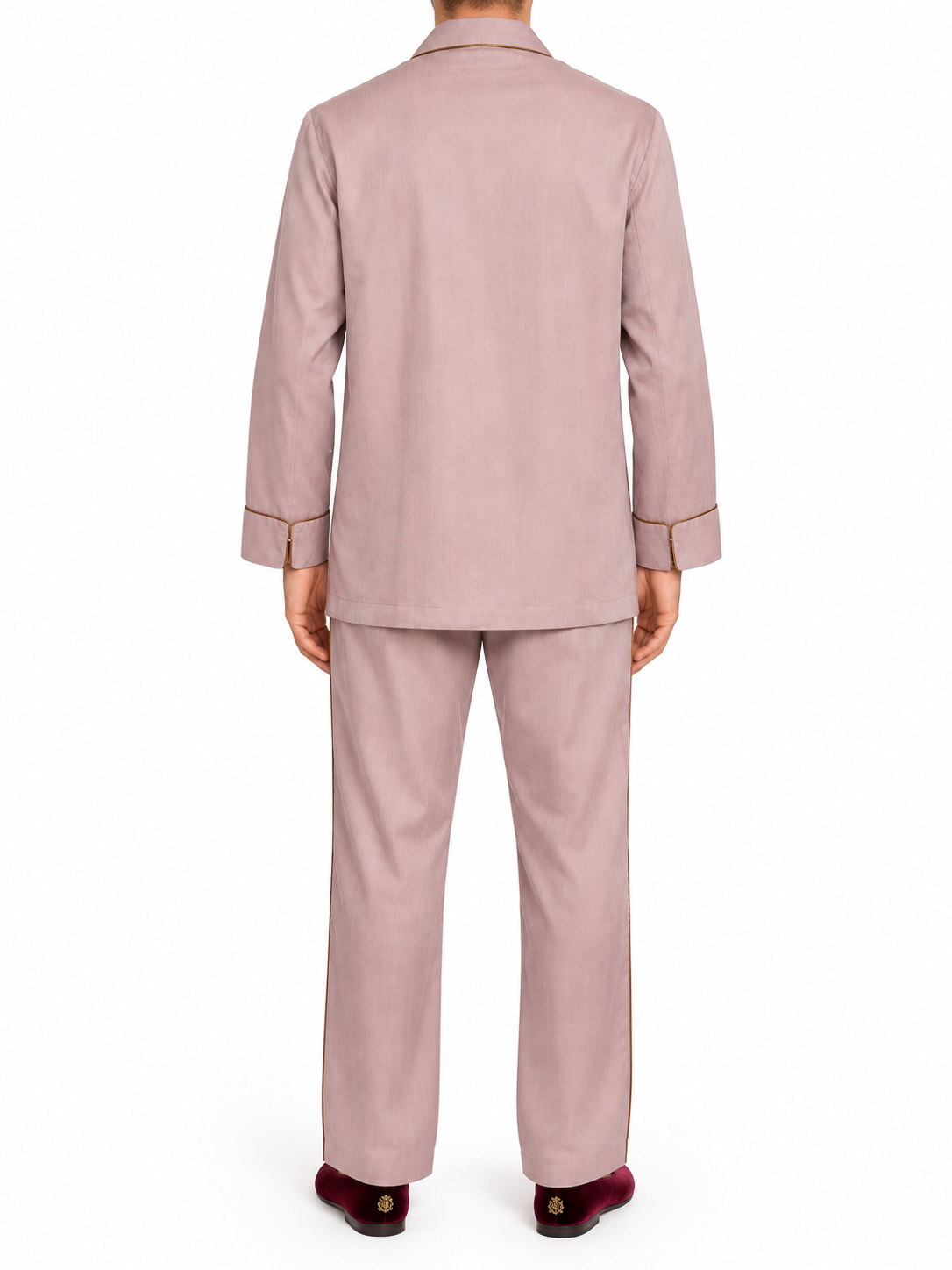 LUIGI BORRELLI Handmade Egyptian Cotton Dusty Rose Pajama Set