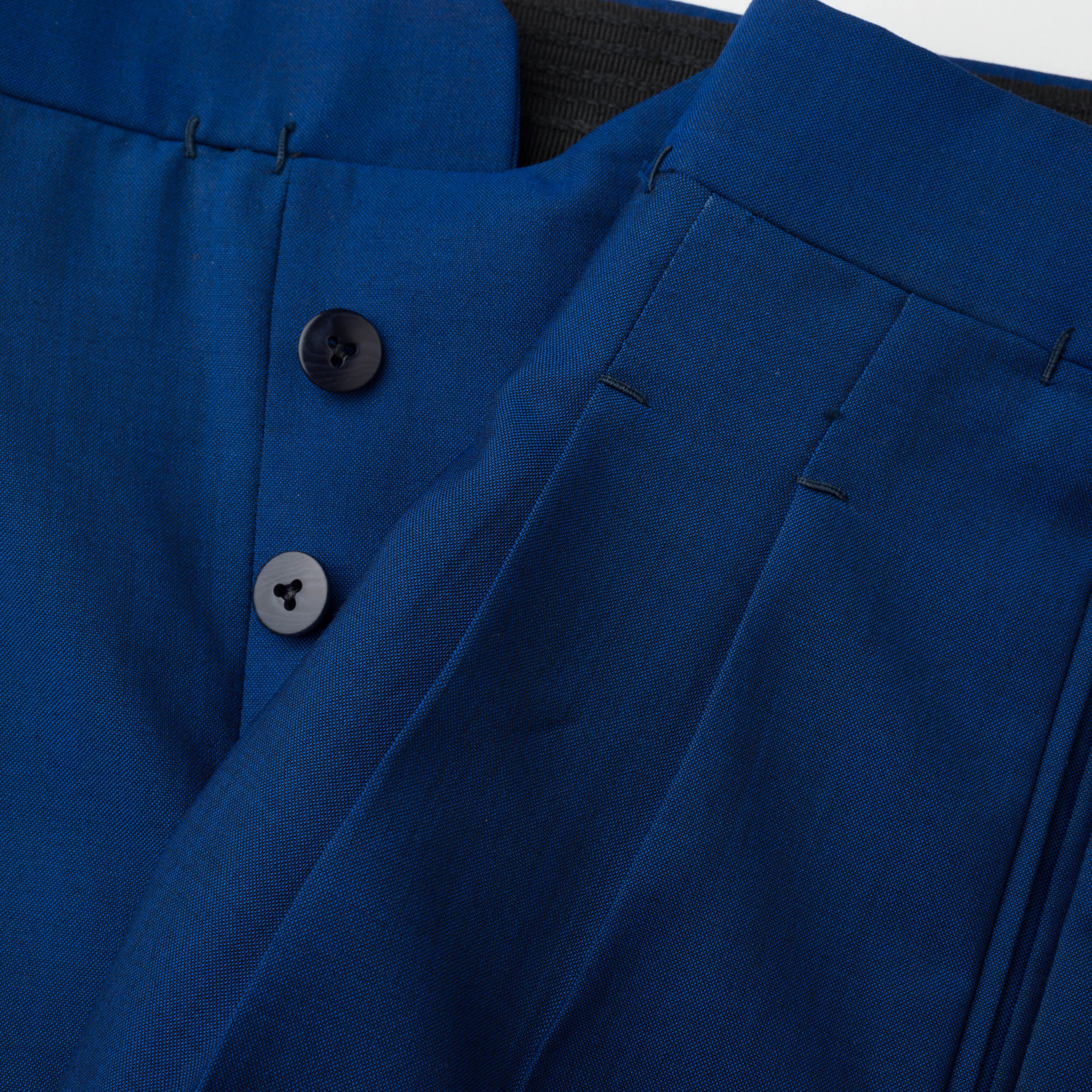 Sartoria CHIAIA Bespoke Blue Wool Double Pleated Dress Pants EU 52 NEW US 36 SARTORIA CHIAIA