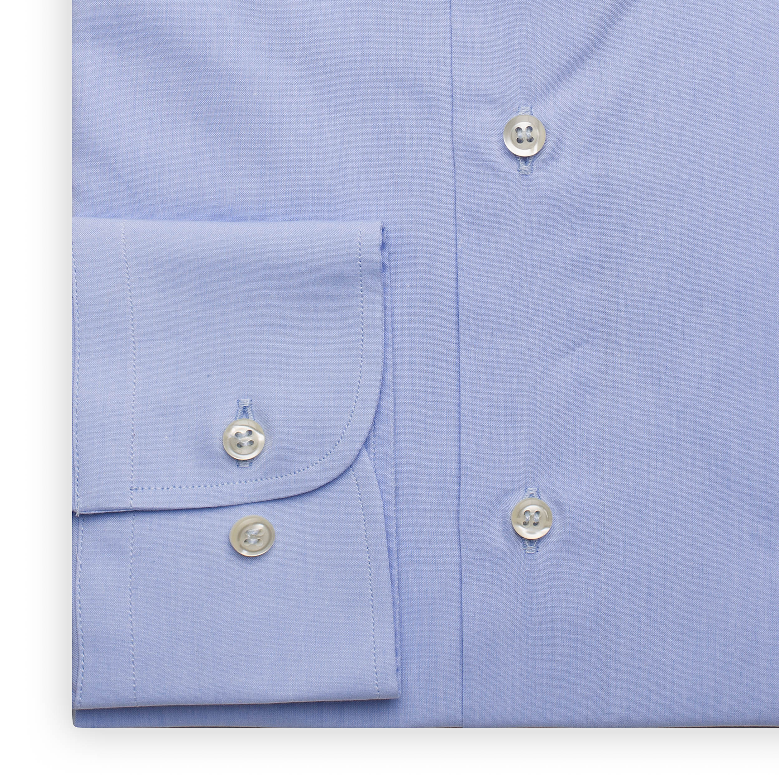 SARTORIA PARTENOPEA Light Blue Cotton Broadcloth Standard Cuff Dress Shirt NEW SARTORIA PARTENOPEA