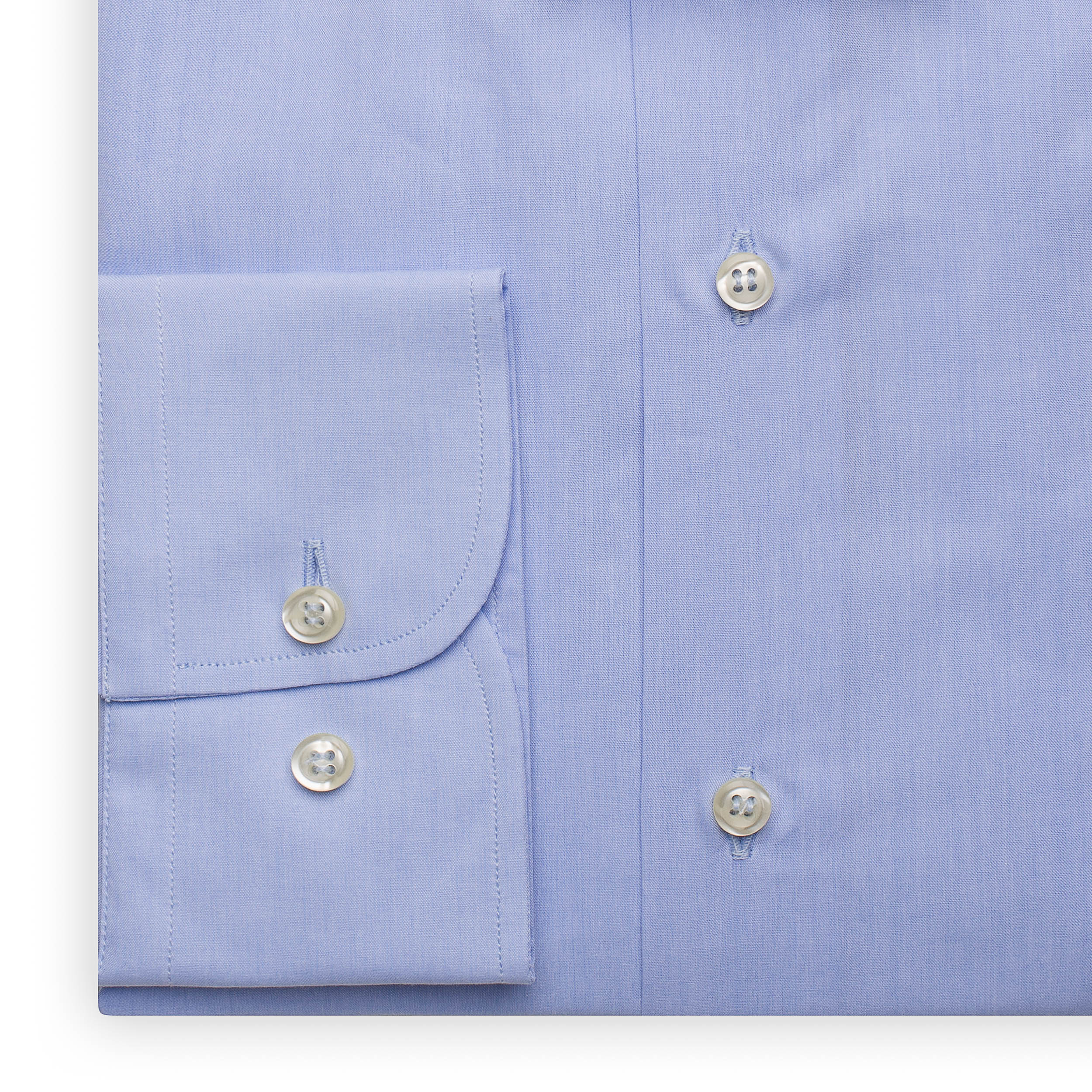 SARTORIA PARTENOPEA Blue Cotton Broadcloth Standard Cuff Dress Shirt NEW SARTORIA PARTENOPEA