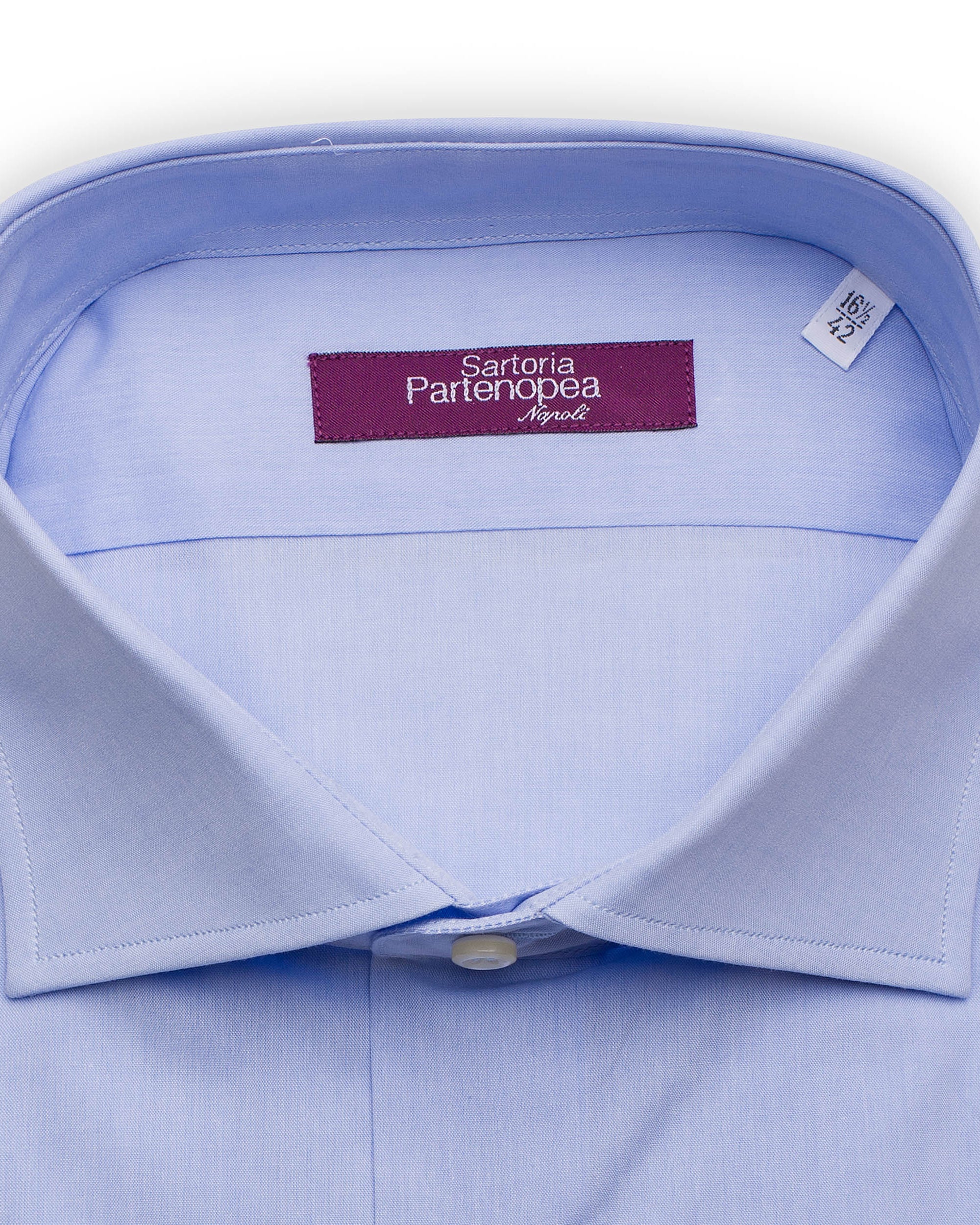 SARTORIA PARTENOPEA Light Blue Cotton Broadcloth Standard Cuff Dress Shirt NEW SARTORIA PARTENOPEA