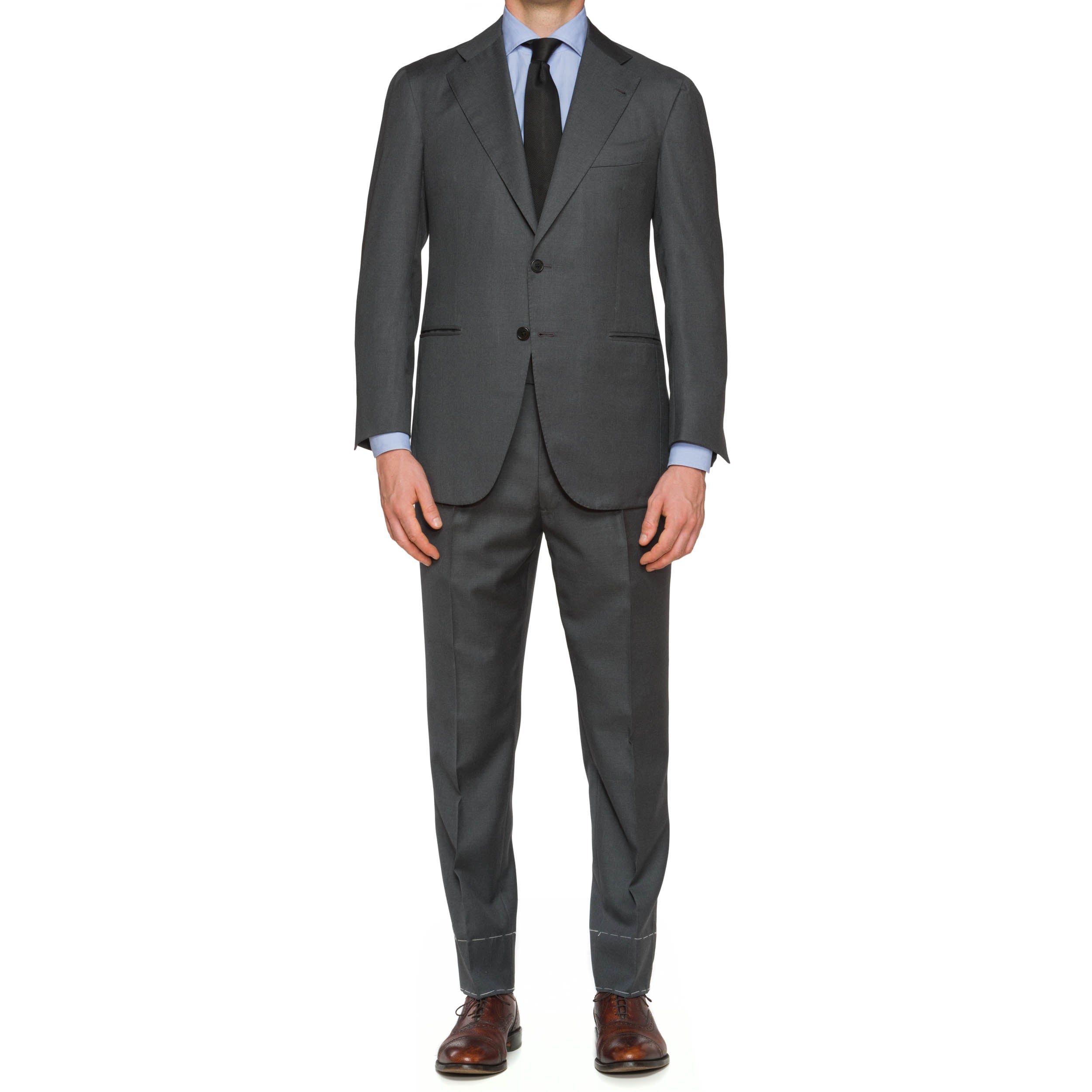 Sartoria CHIAIA Napoli Handmade Gray Wool Suit EU 58 NEW US 48 Slim Fit SARTORIA CHIAIA