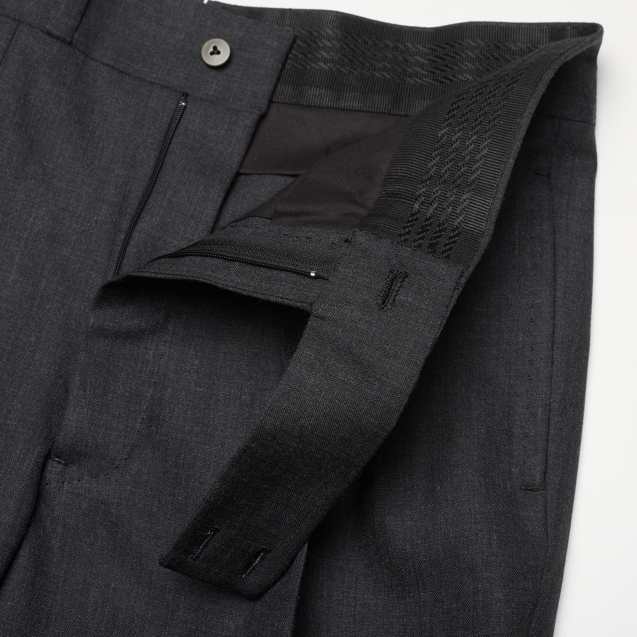 Sartoria CHIAIA Napoli Handmade Gray Wool Double Pleated Dress Pants NEW SARTORIA CHIAIA