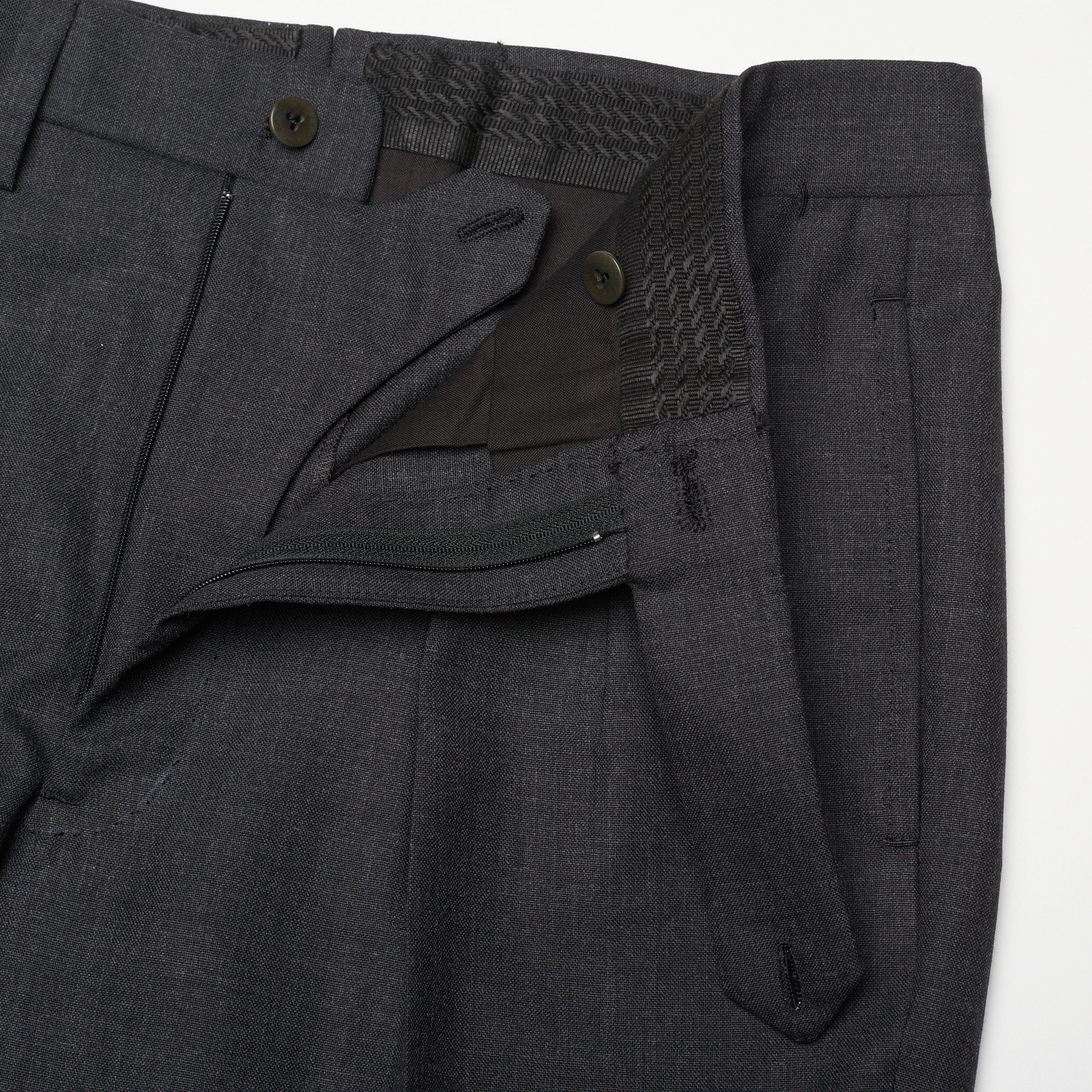 Sartoria CHIAIA Napoli Handmade Charcoal Gray Slim Pleated Dress Pants NEW SARTORIA CHIAIA
