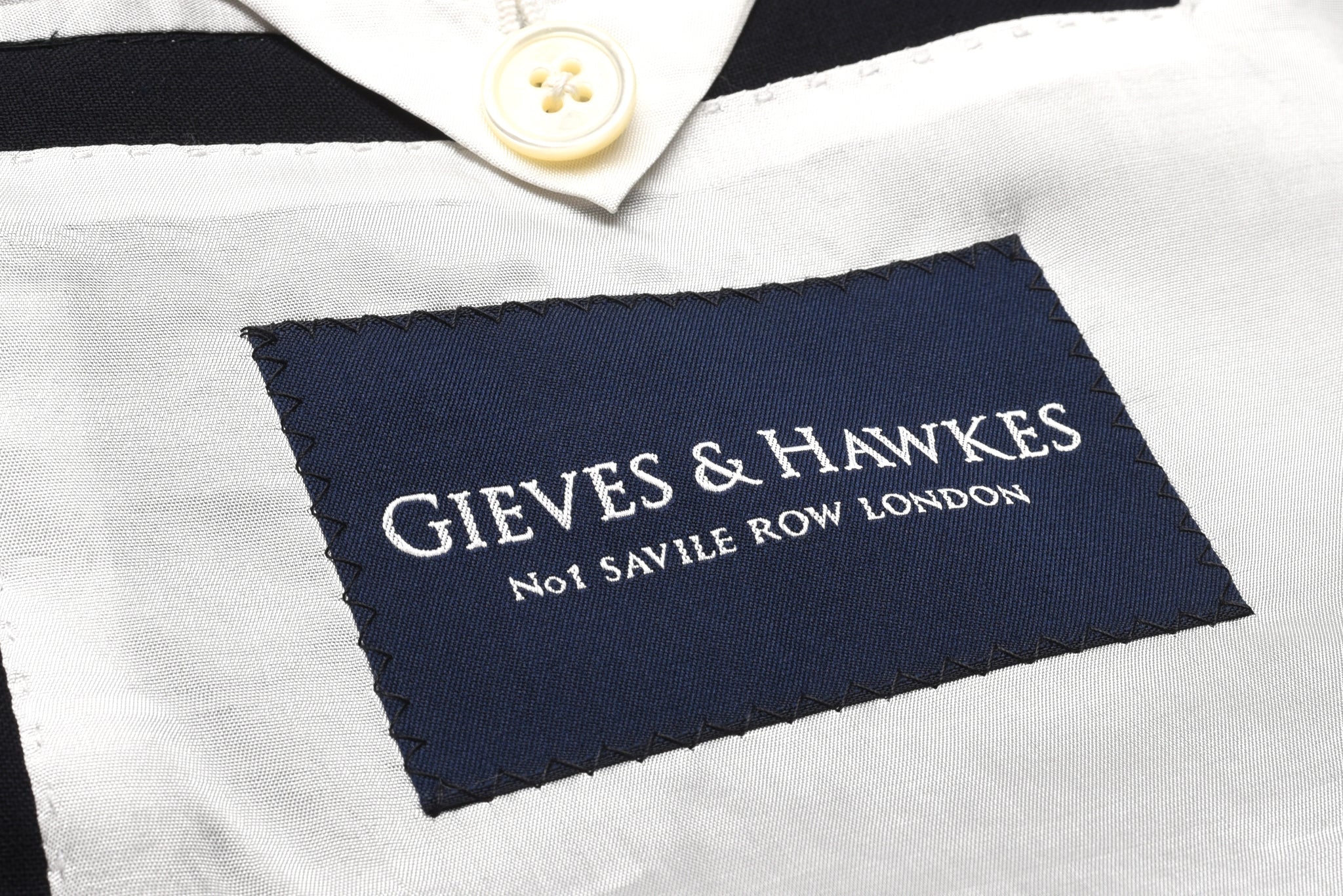GIEVES & HAWKES Handmade Navy Blue Wool DB Suit EU 51 NEW US 40 41 Long GIEVES & HAWKES
