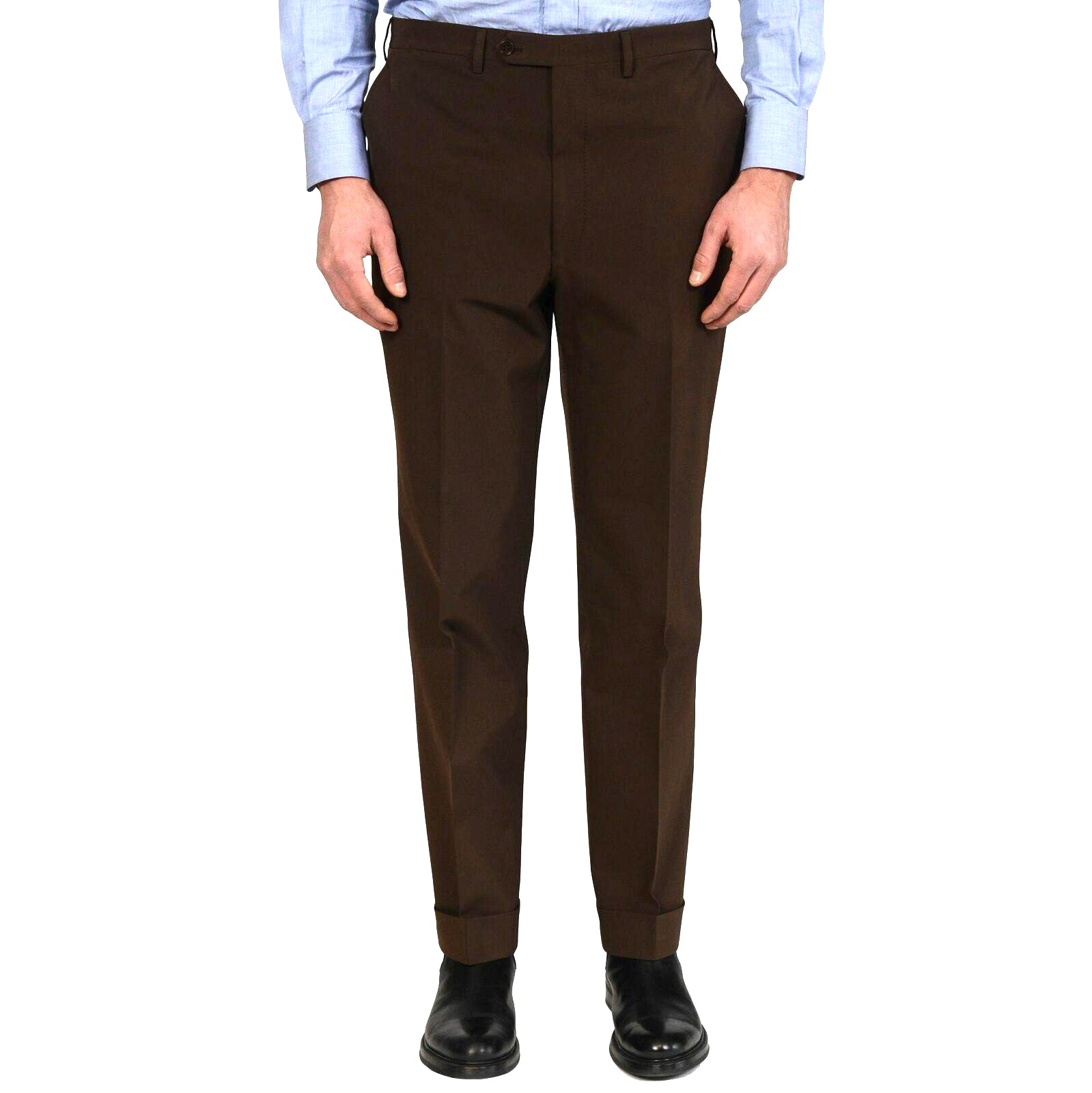 D'AVENZA Roma Handmade Brown Polyester Suit EU 52 NEW US 42 D'AVENZA