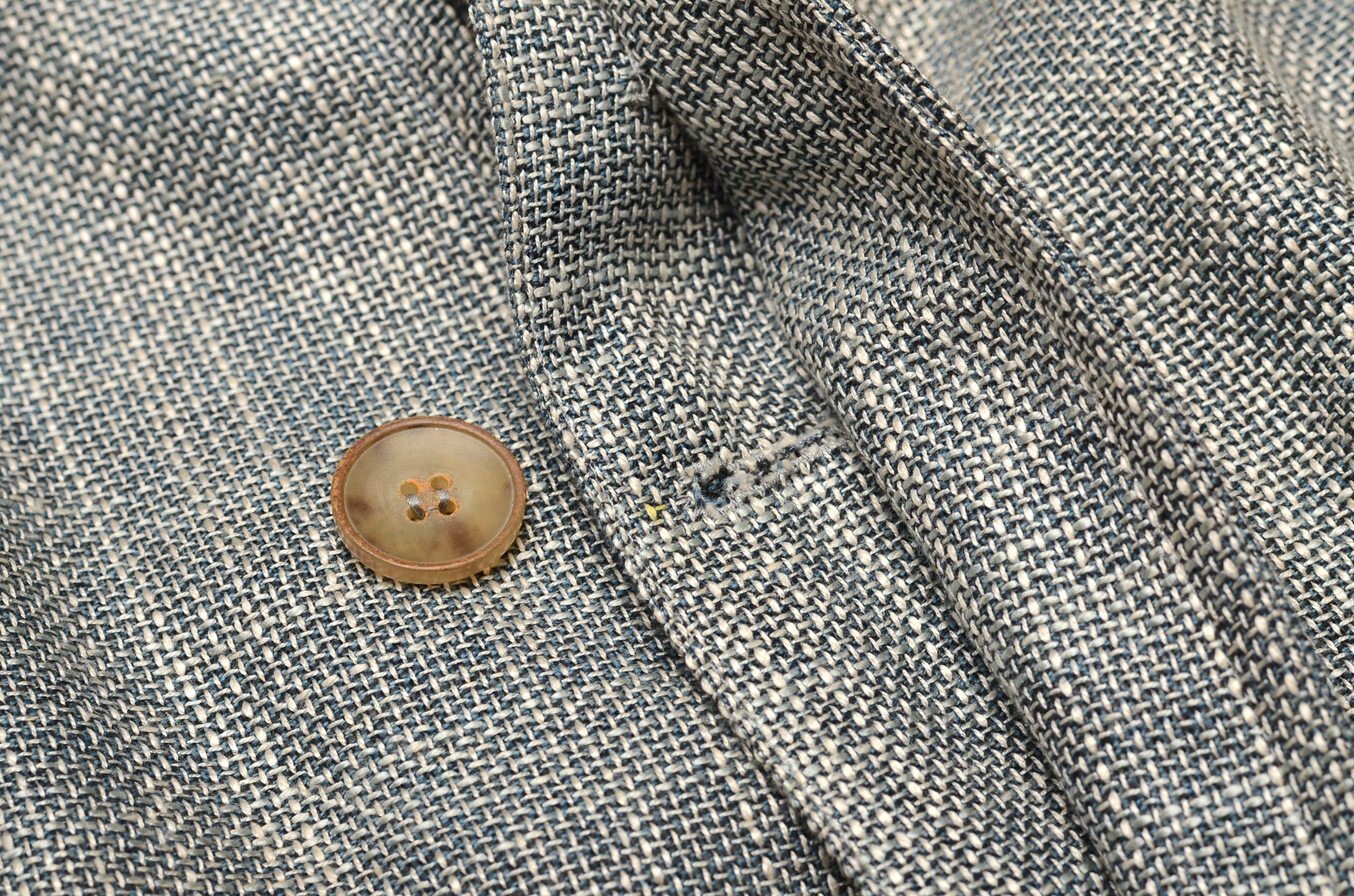 D'AVENZA "BANDERAS" Gray Wool Silk Linen Field Jacket Leather Trims EU 50 NEW US 40 D'AVENZA