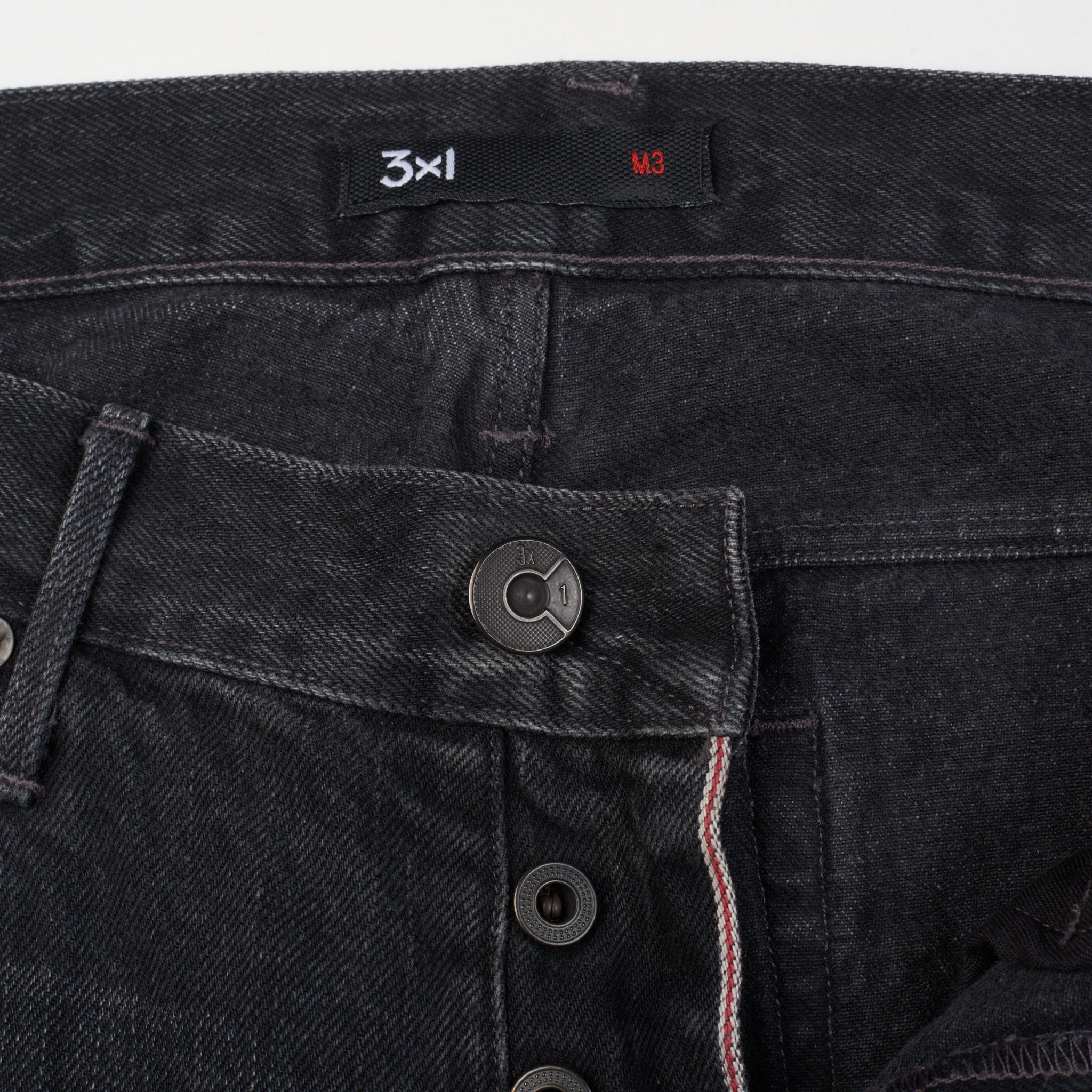3x1 M3 Black Denim Selvedge Slim Fit Jeans Pants US 33 3X1