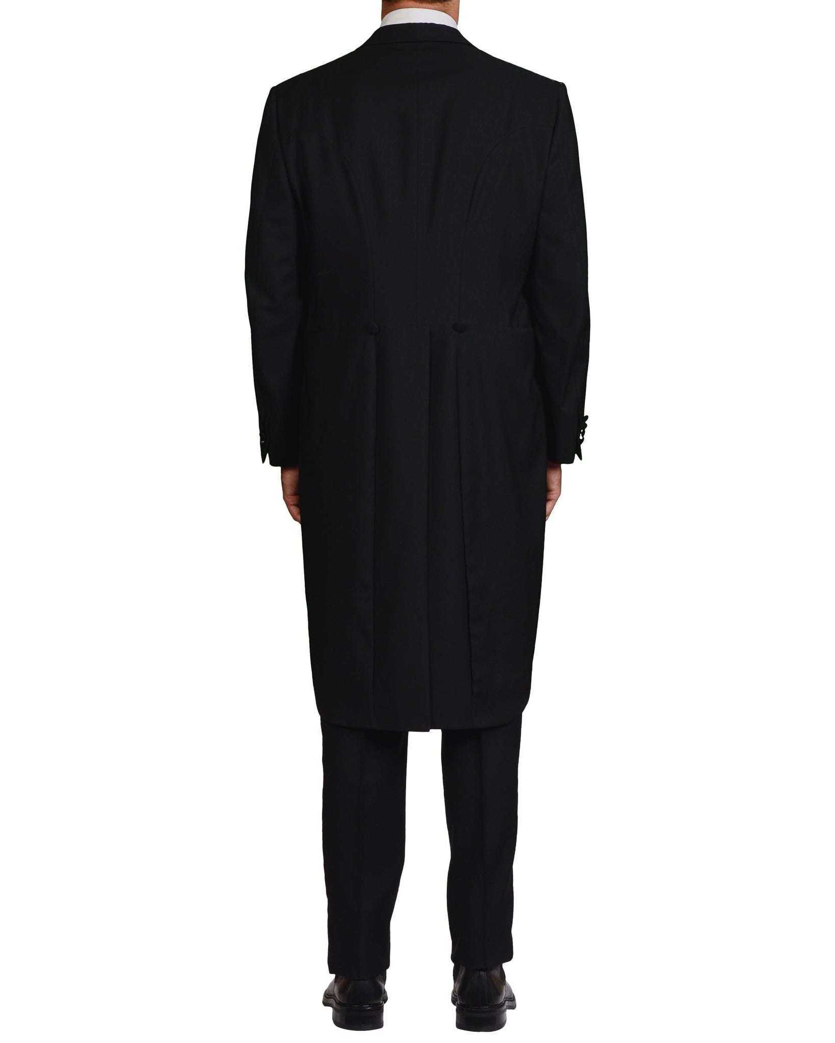 BIJAN Handmade Black Wool Mohair DB Tail Coat Frock Suit EU 58 NEW US 48 Luxury BIJAN