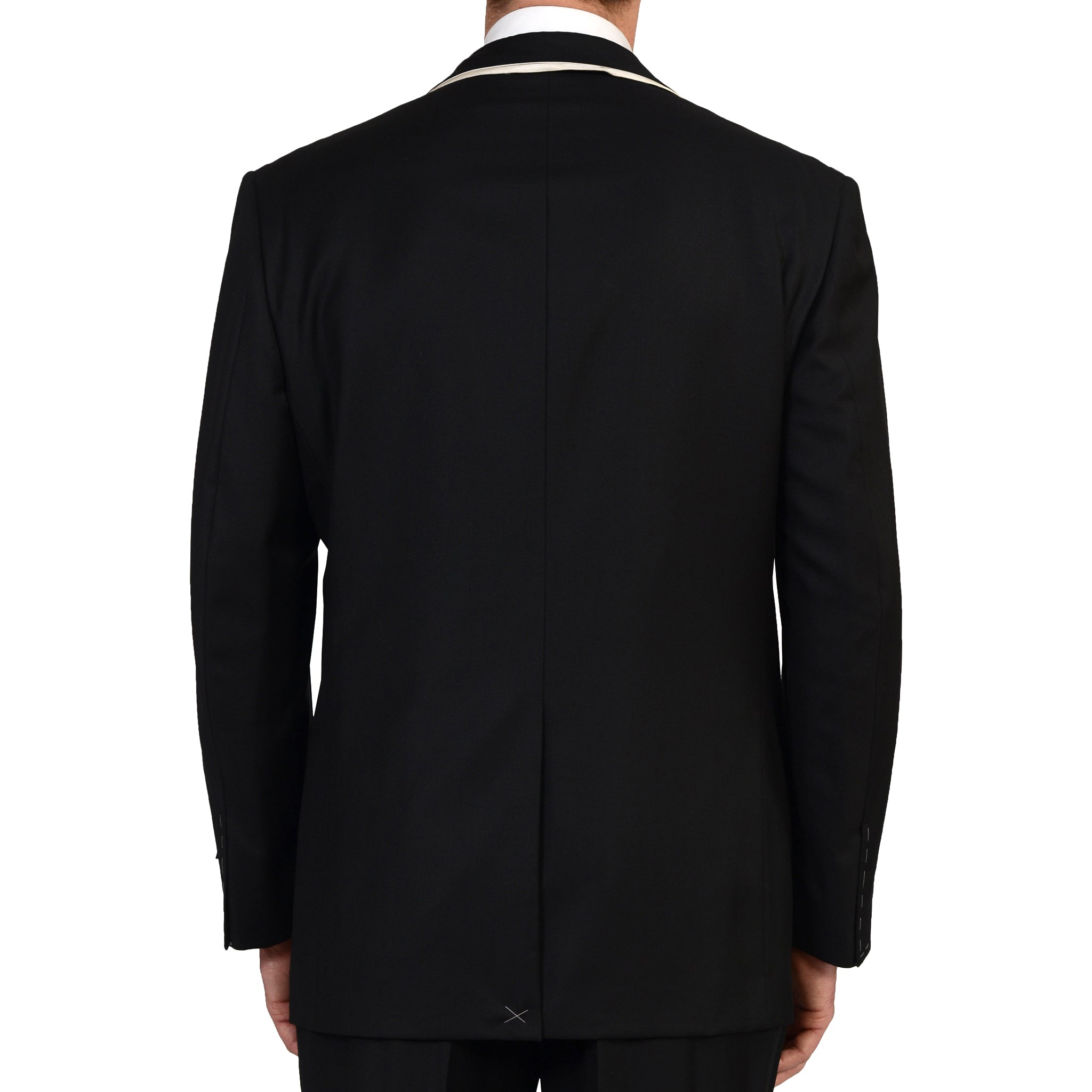 D'AVENZA Handmade Black Wool Super 150's Formal Suit EU 56 NEW US 46 D'AVENZA