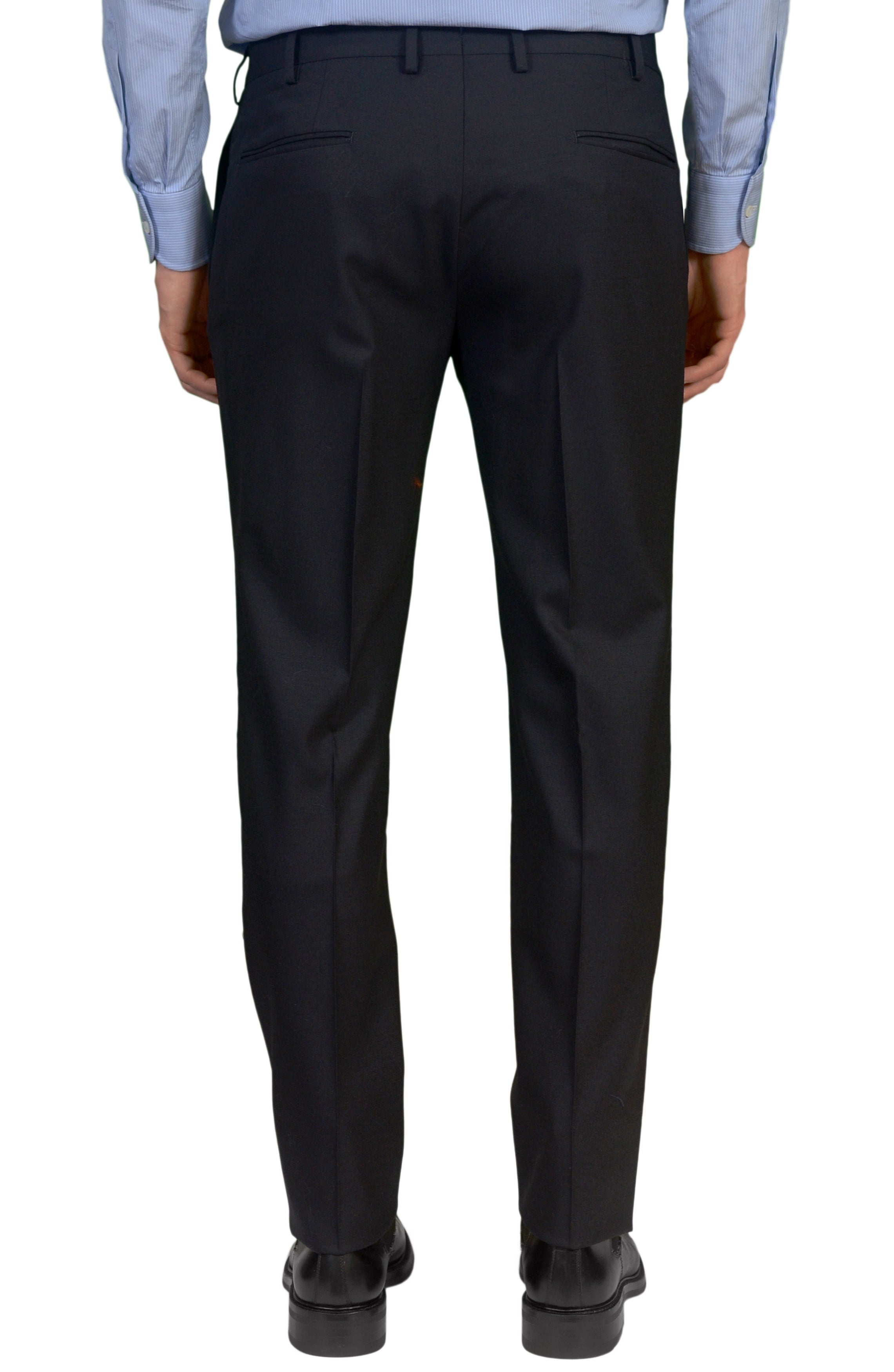 INCOTEX (Slowear) Dark Blue Wool Stretch Flat Front Slim Fit Pants EU 54 NEW US 38 INCOTEX