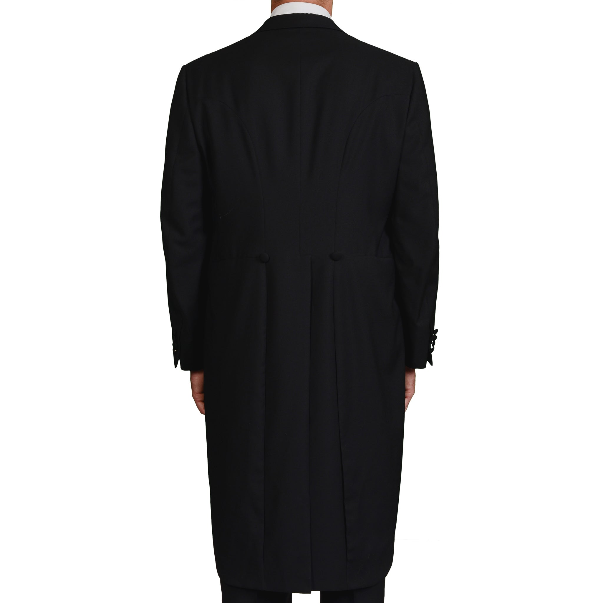 BIJAN Handmade Black Wool Mohair DB Tail Coat Frock Suit EU 58 NEW US 48 Luxury BIJAN