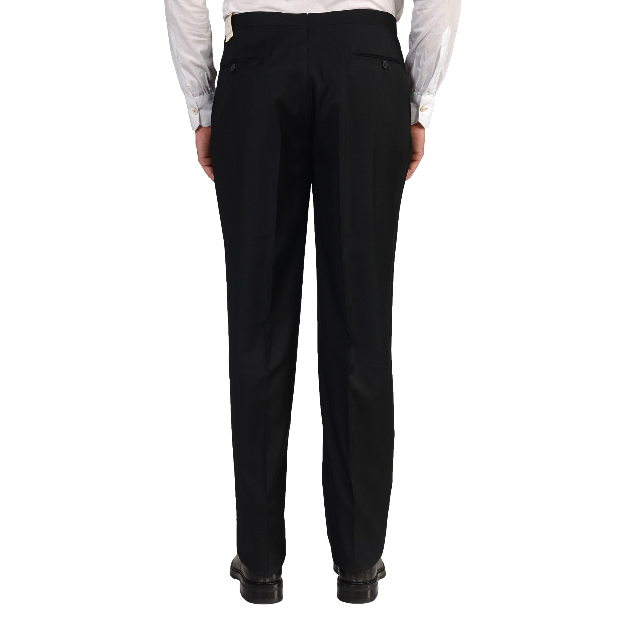 D'AVENZA Handmade Black Wool Super 150's Formal Suit EU 56 NEW US 46 D'AVENZA