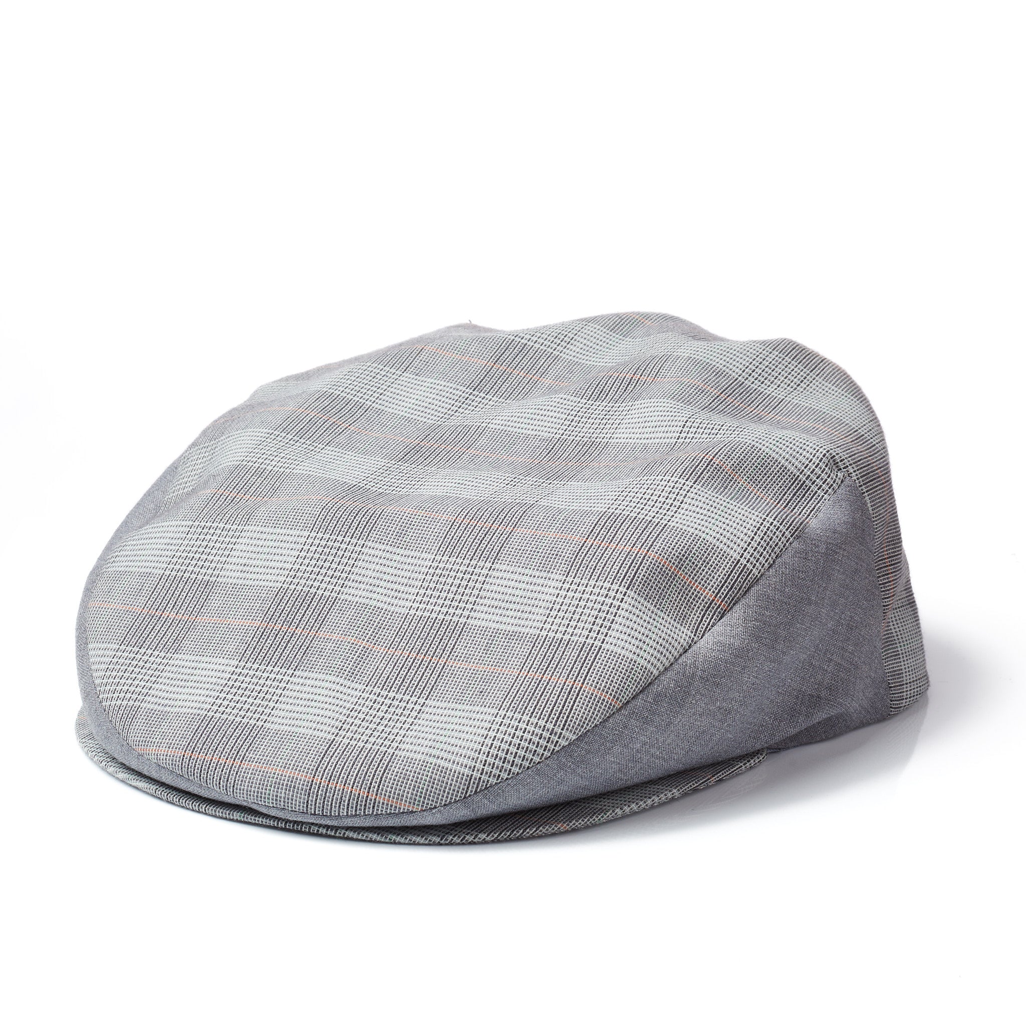 AERO France Gray Prince of Wales Wool Blend Snap Flat Cap Size 56 / S AERO