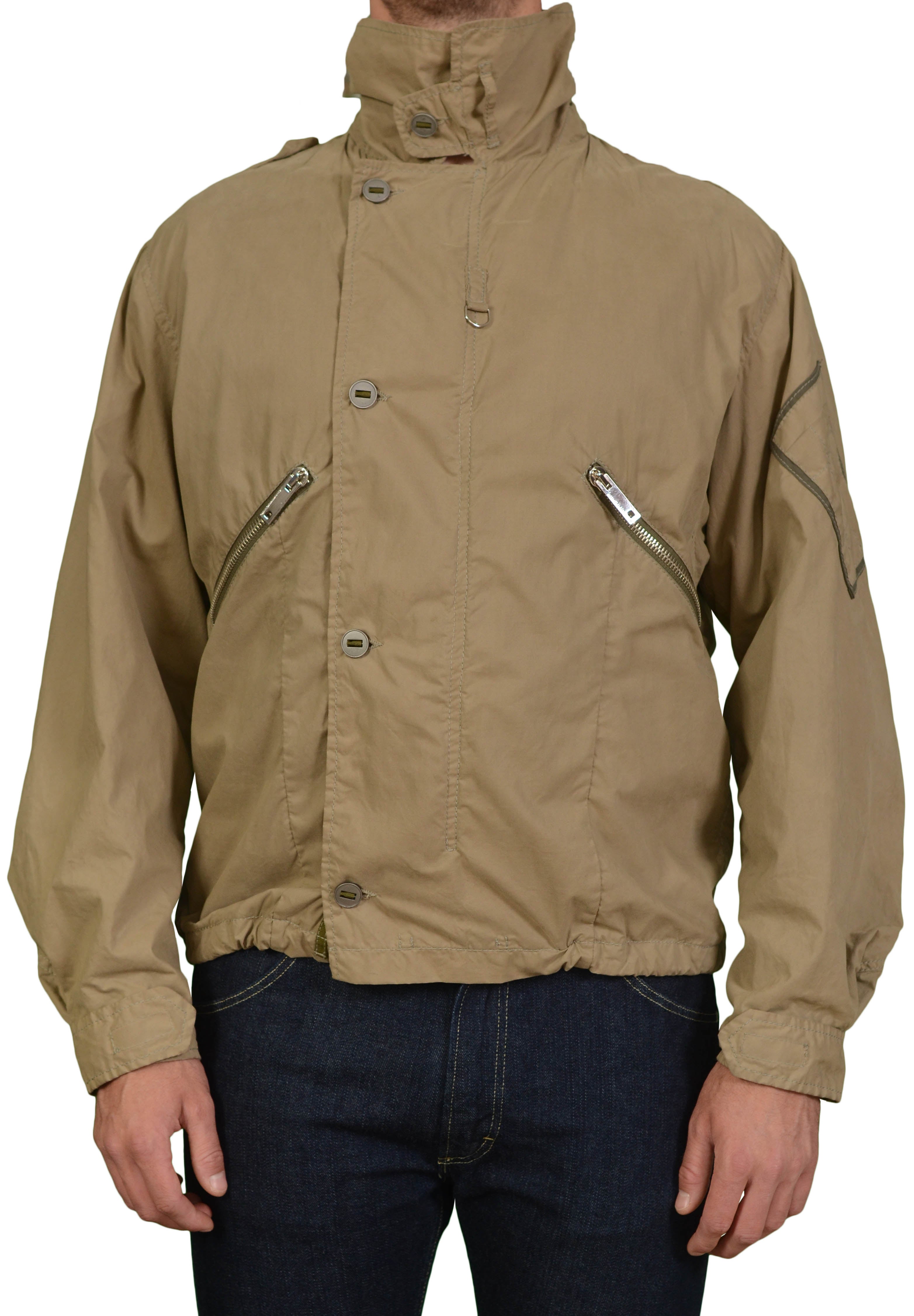 ALESSANDRO DELL'ACQUA Olive Green Cotton Hidden Hooded Field Jacket EU 50 US M ALESSANDRO DELL'ACQUA