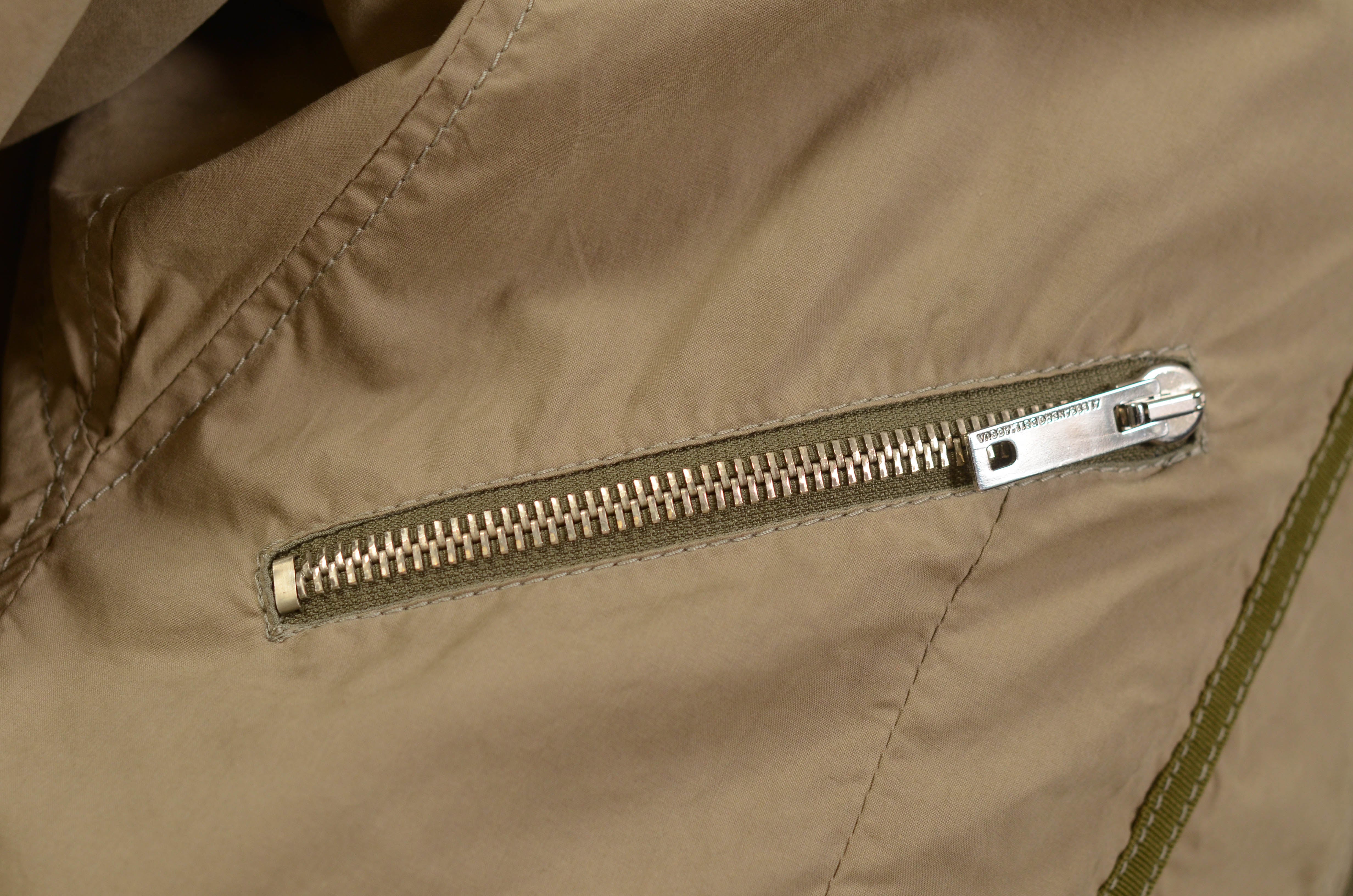 ALESSANDRO DELL'ACQUA Olive Green Cotton Hidden Hooded Field Jacket EU 50 US M ALESSANDRO DELL'ACQUA