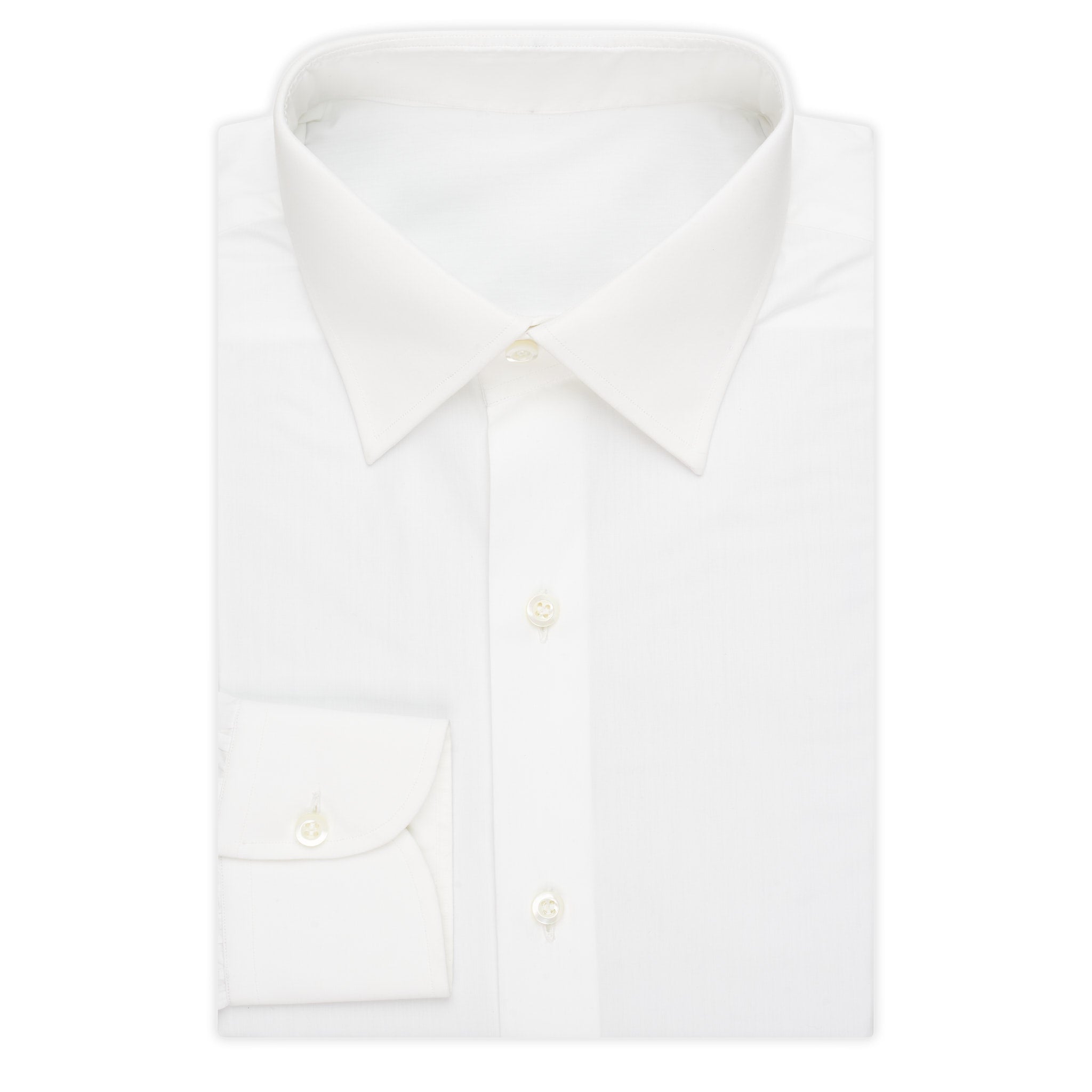BESPOKE ATHENS Handmade White Poplin Cotton Dress Shirt EU 43 NEW US 17 BESPOKE ATHENS
