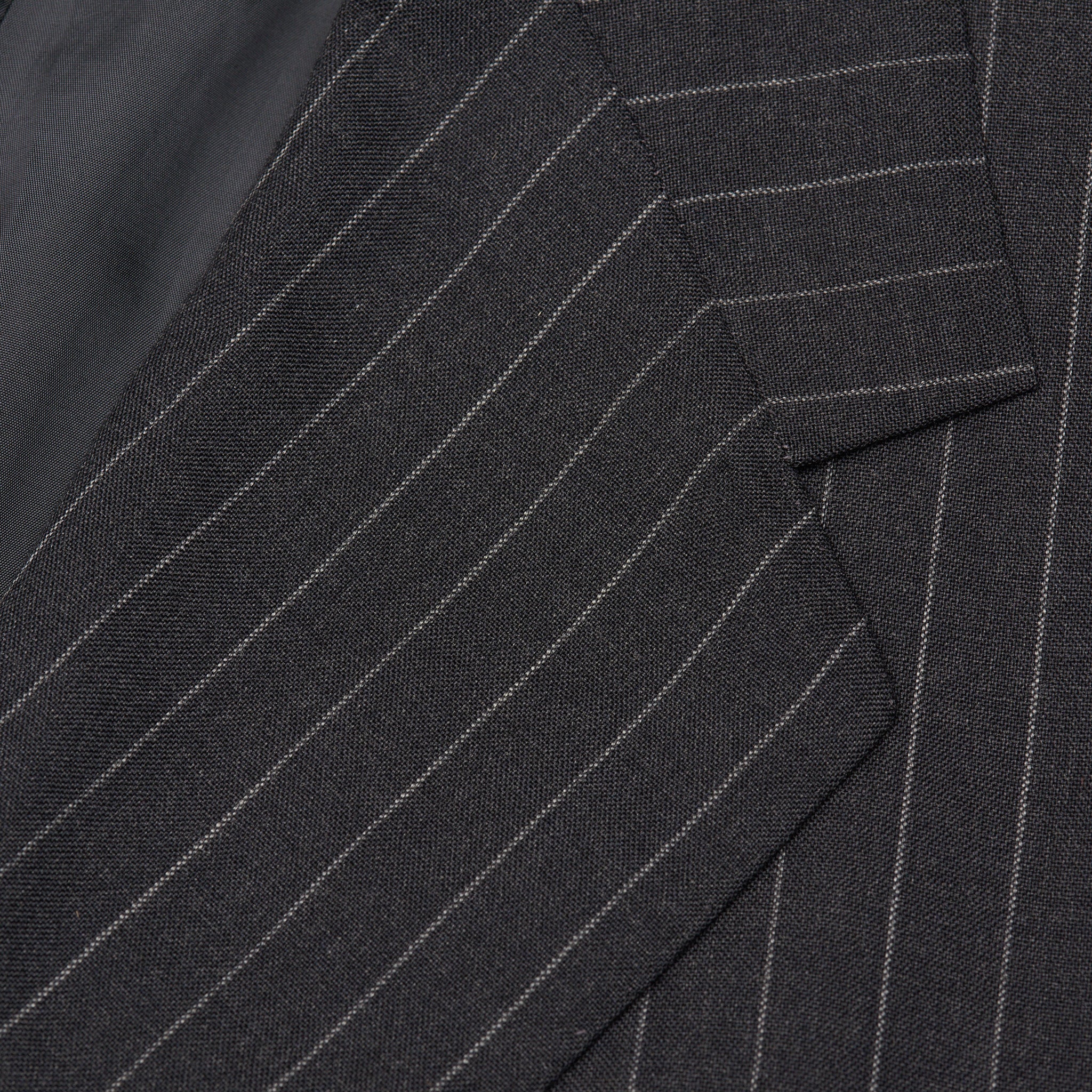ANDERSON & SHEPPARD Savile Row Bespoke Gray Striped Wool-Mohair Suit US 44 ANDERSON & SHEPPARD