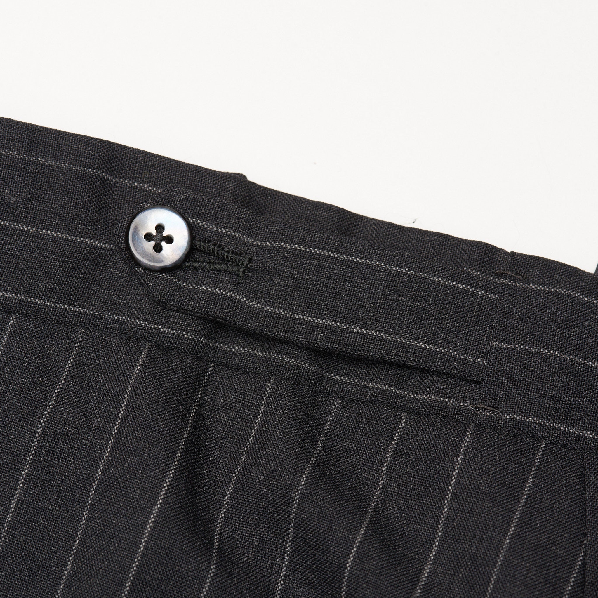 ANDERSON & SHEPPARD Savile Row Bespoke Gray Striped Wool-Mohair Suit US 44 ANDERSON & SHEPPARD