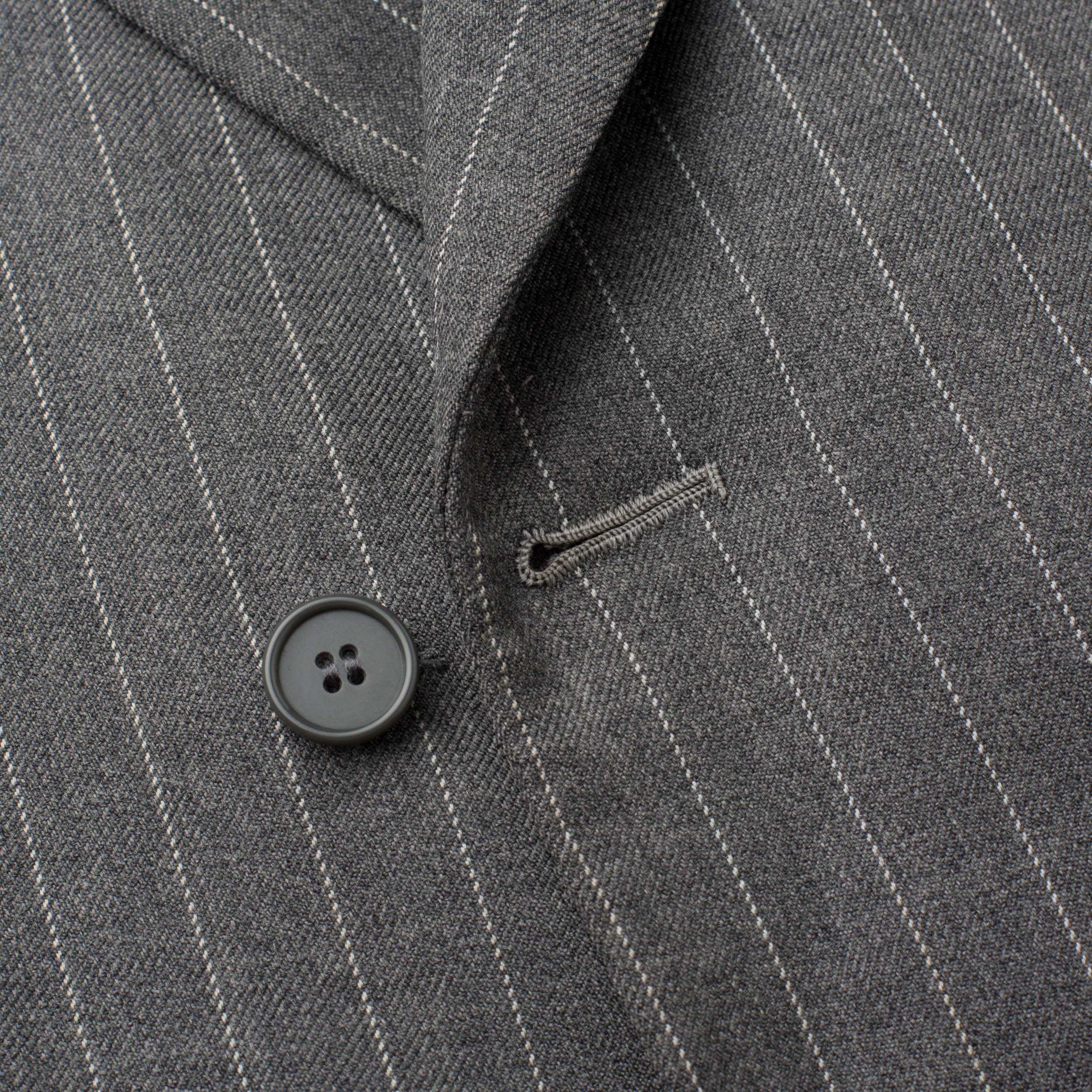 ANDERSON & SHEPPARD Savile Row Bespoke Gray Striped Wool DB Suit US 44 ANDERSON & SHEPPARD