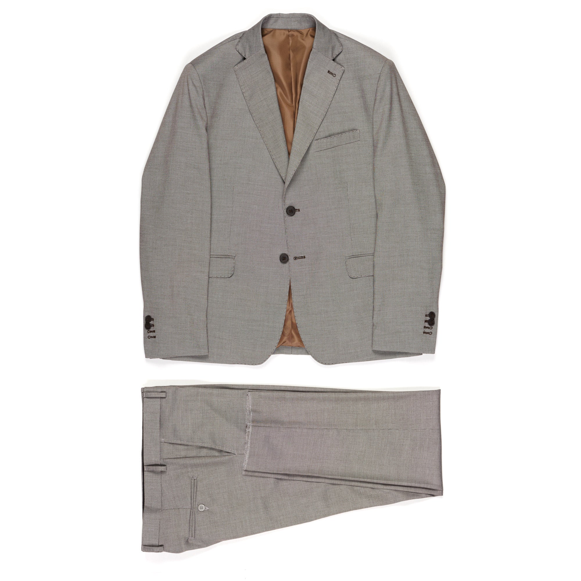 ANTONIO CAPECE "Scoopy 24" Gray Micro Patterned 2 Button Suit NEW ANTONIO CAPECE