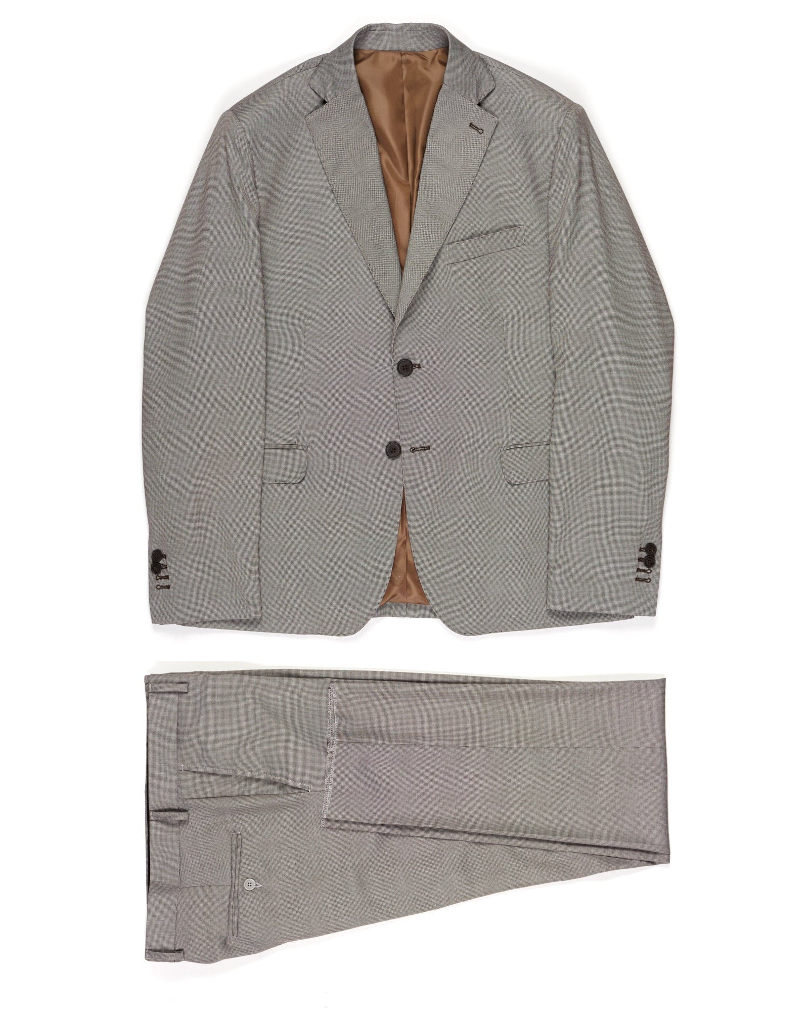 ANTONIO CAPECE "Scoopy 24" Gray Micro Patterned 2 Button Suit NEW ANTONIO CAPECE