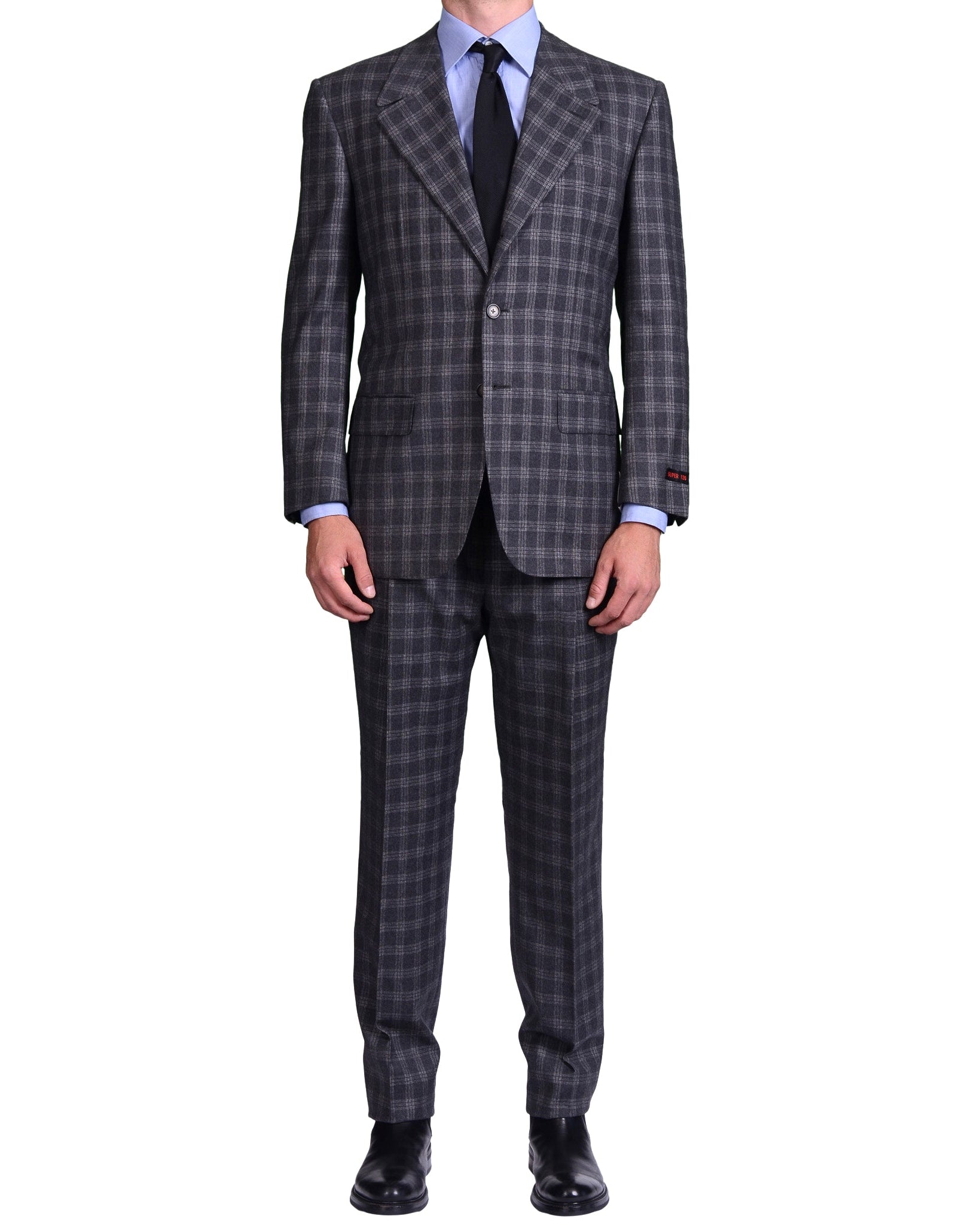 what is a size 42 dress in us AVI ROSSINI Handmade Gray Super 120's Flannel Suit Luxury EU 52 NEW US