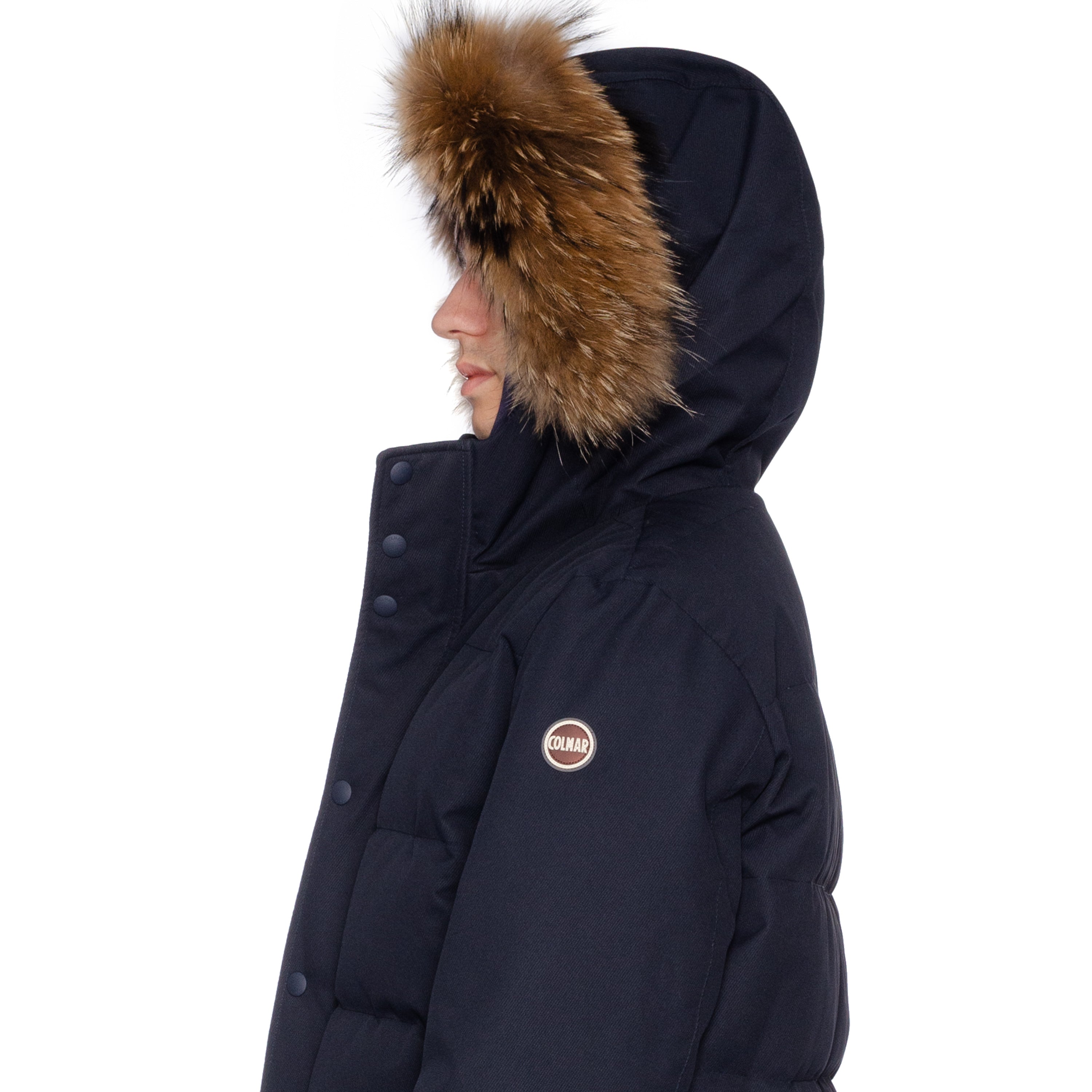 COLMAR Blue Down-Feather Fur Trimmed Hooded Parka Jacket Coat US 2XL NEW EU 56 COLMAR
